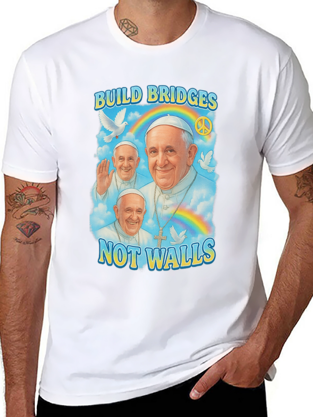 Build Bridges Pope Francis T-Shirt