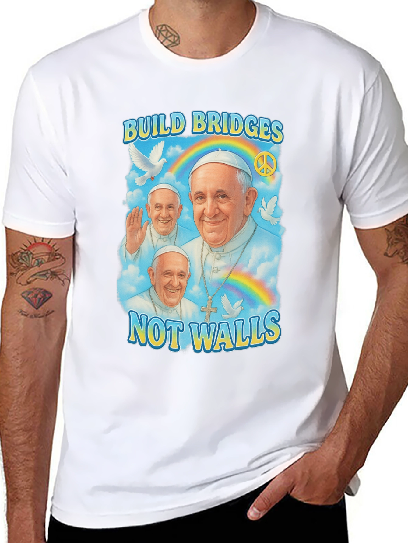 Build Bridges Pope Francis T-Shirt