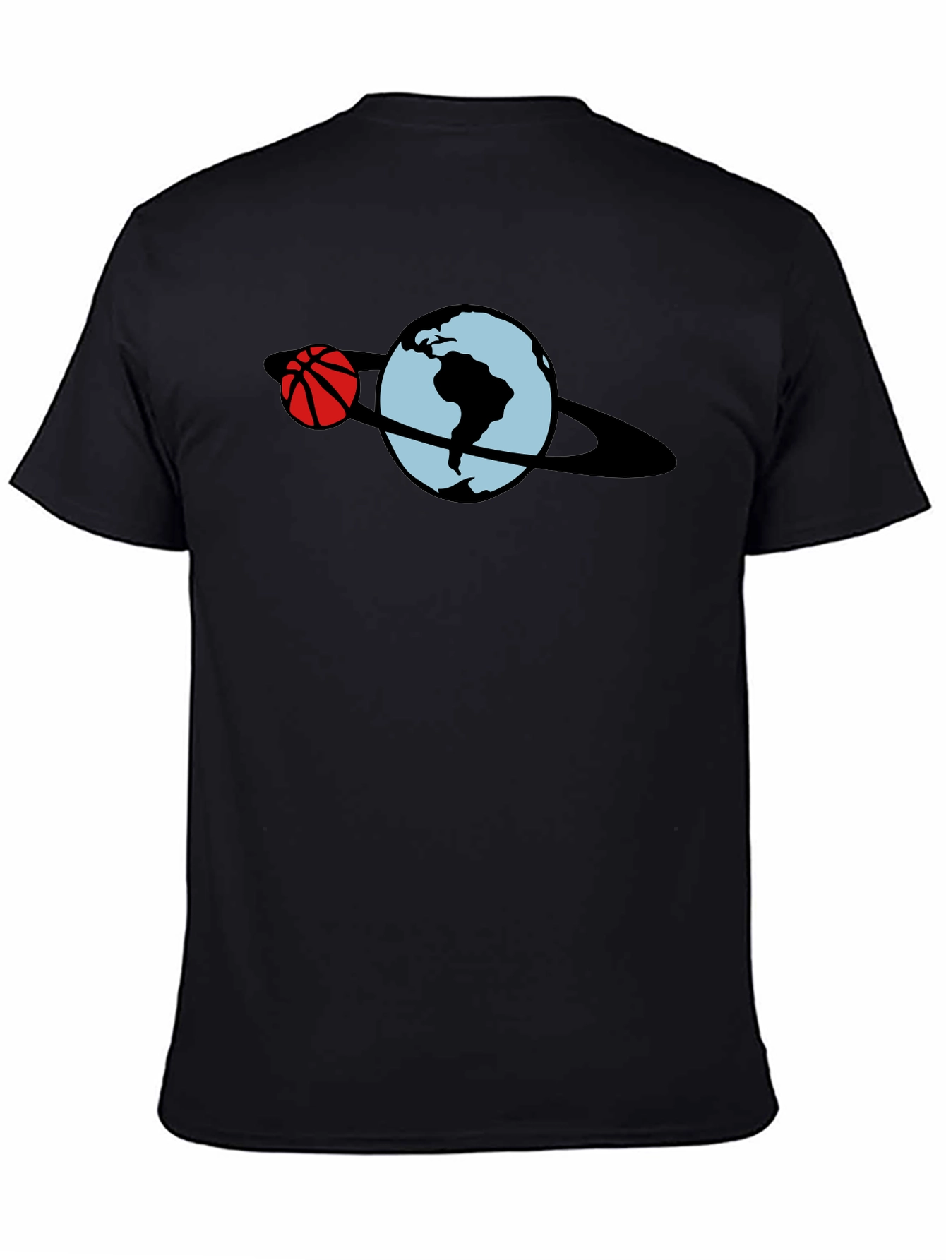 Basketball Planet T-Shirt - Black Graphic Tee