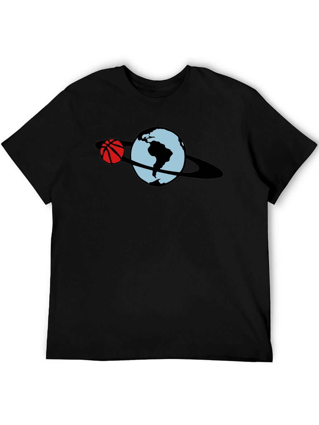 Basketball Planet T-Shirt - Black Graphic Tee