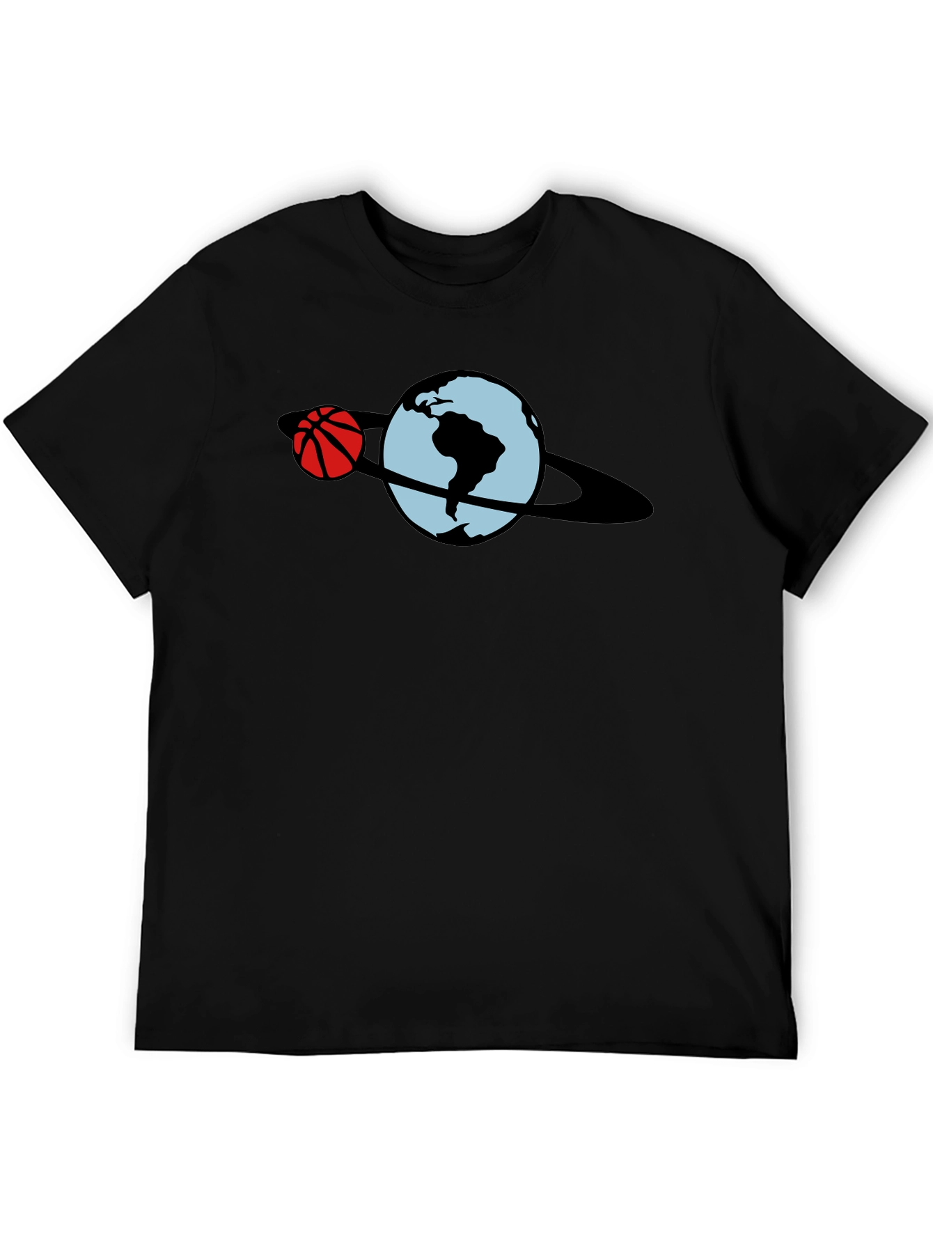 Basketball Planet T-Shirt - Black Graphic Tee
