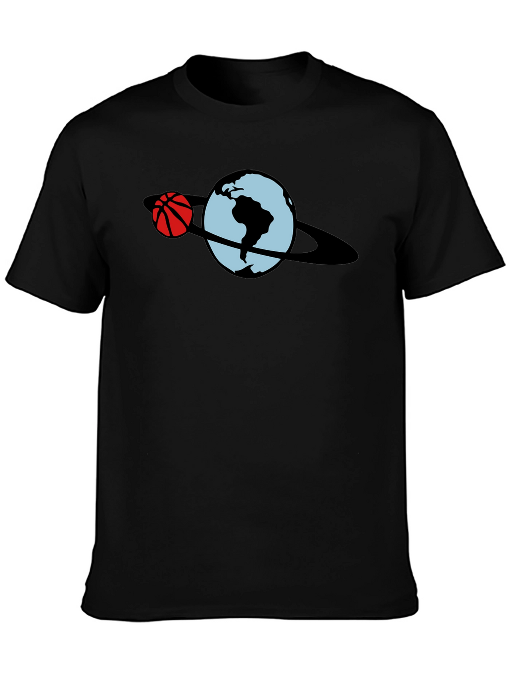 Basketball Planet T-Shirt - Black Graphic Tee