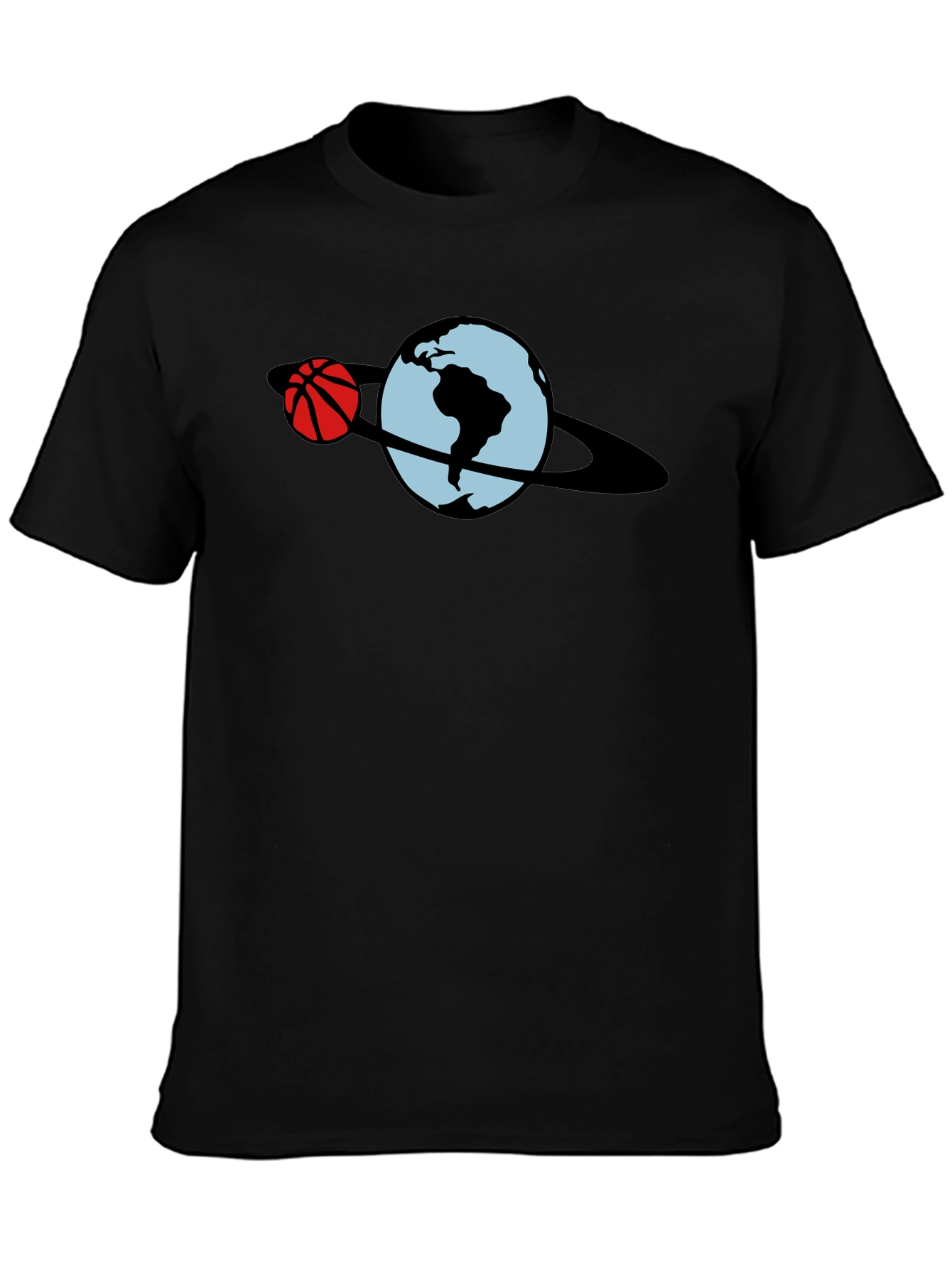Basketball Planet T-Shirt - Black Graphic Tee