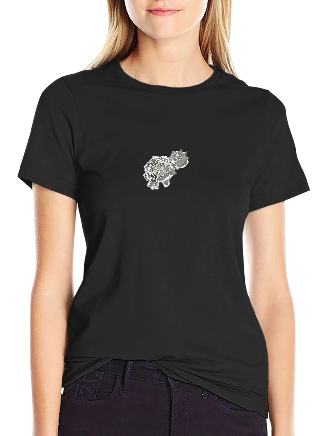 Black Rose Graphic Tee - Stylish Casual Wear