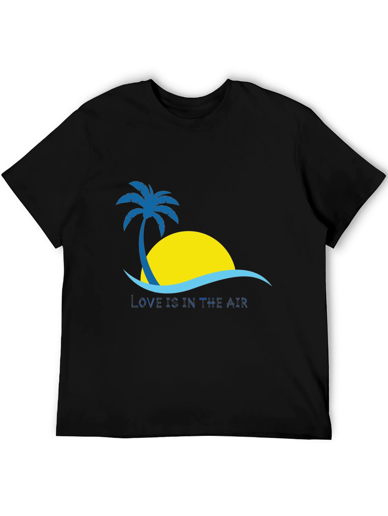 Tropical Paradise Graphic Tee - Black Cotton Shirt