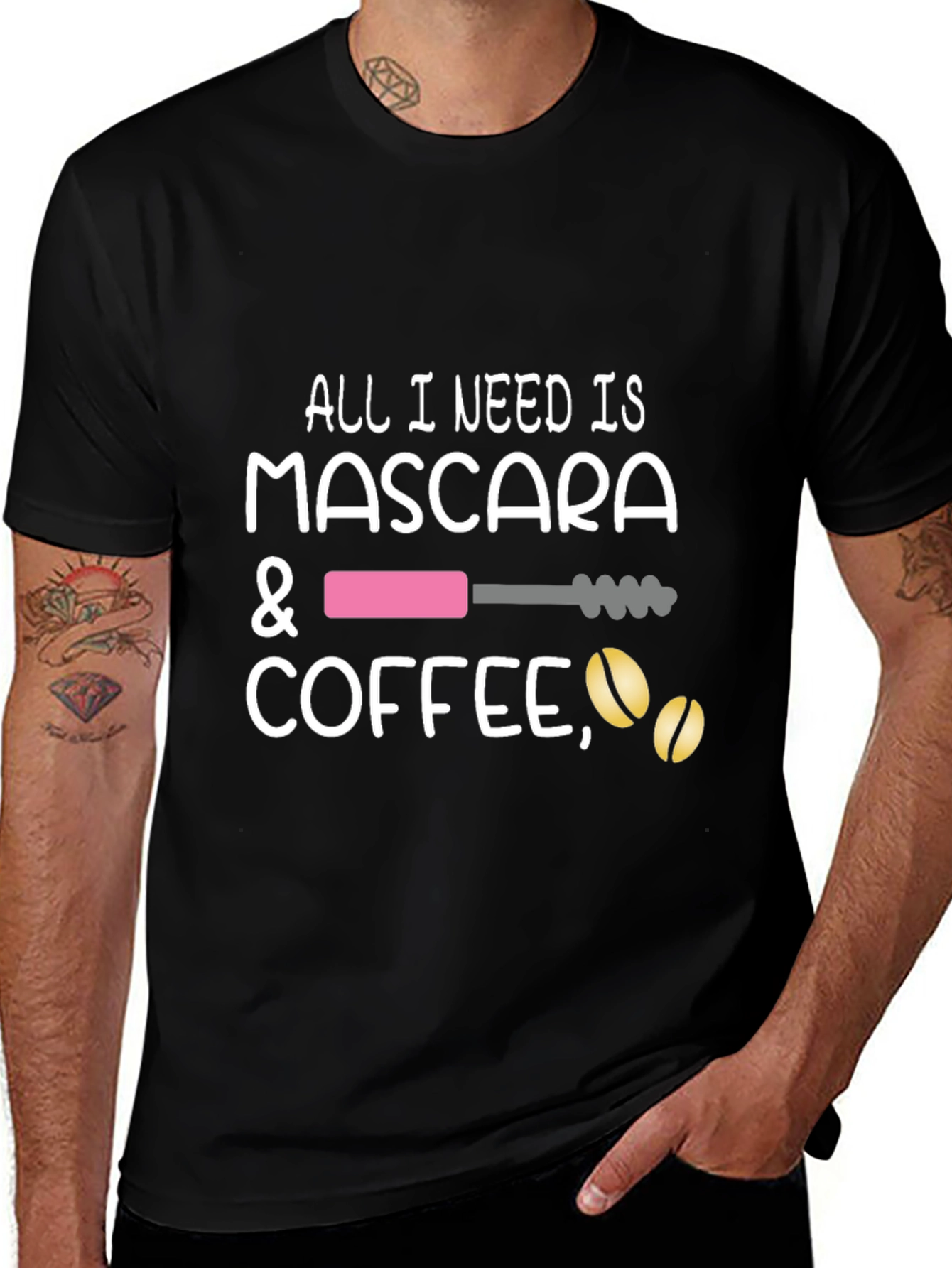 Mascara & Coffee Graphic Tee - Stylish Casual Wear