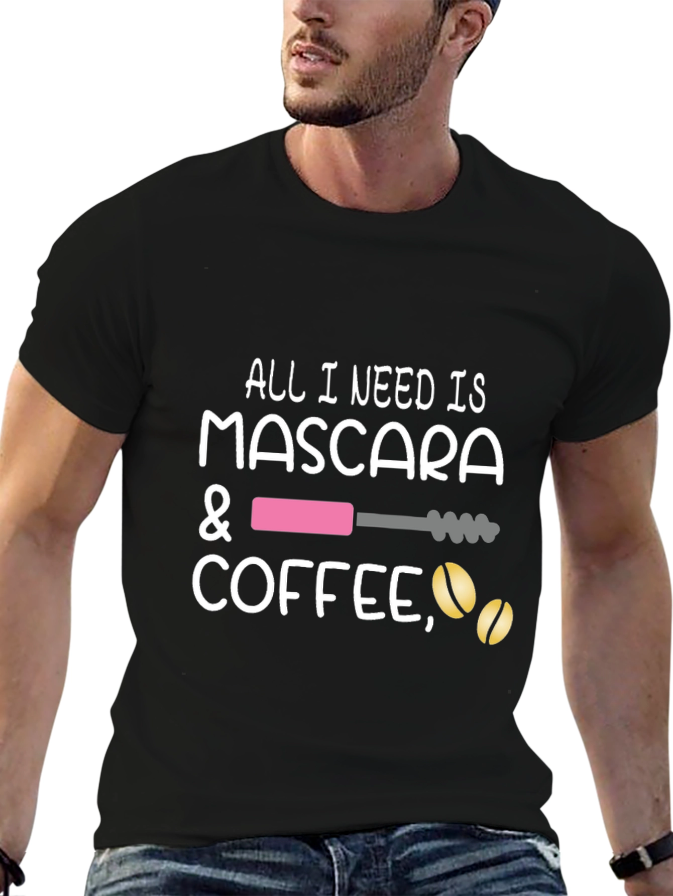 Mascara & Coffee Graphic Tee - Stylish Casual Wear