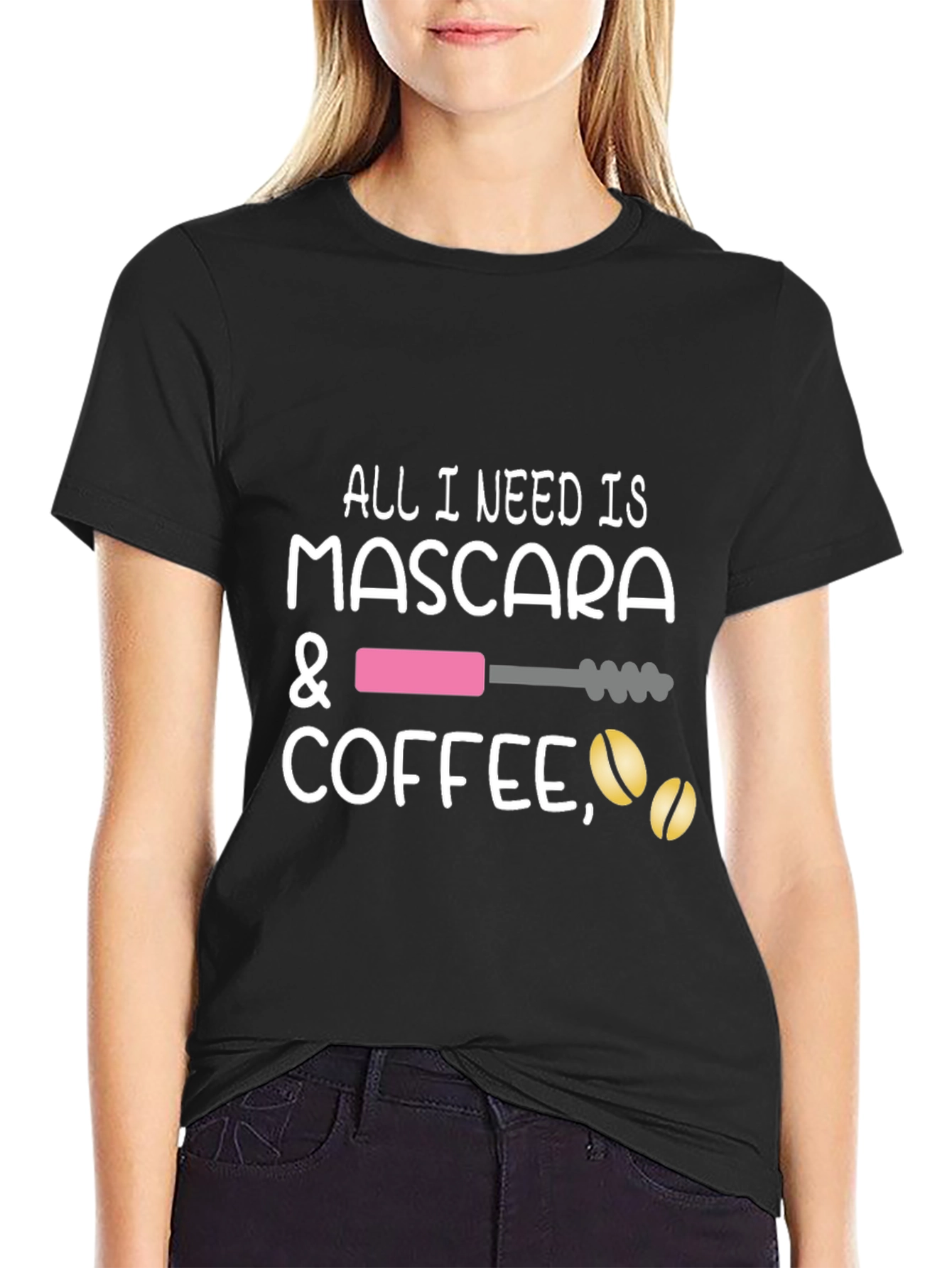 Mascara & Coffee Graphic Tee - Stylish Casual Wear