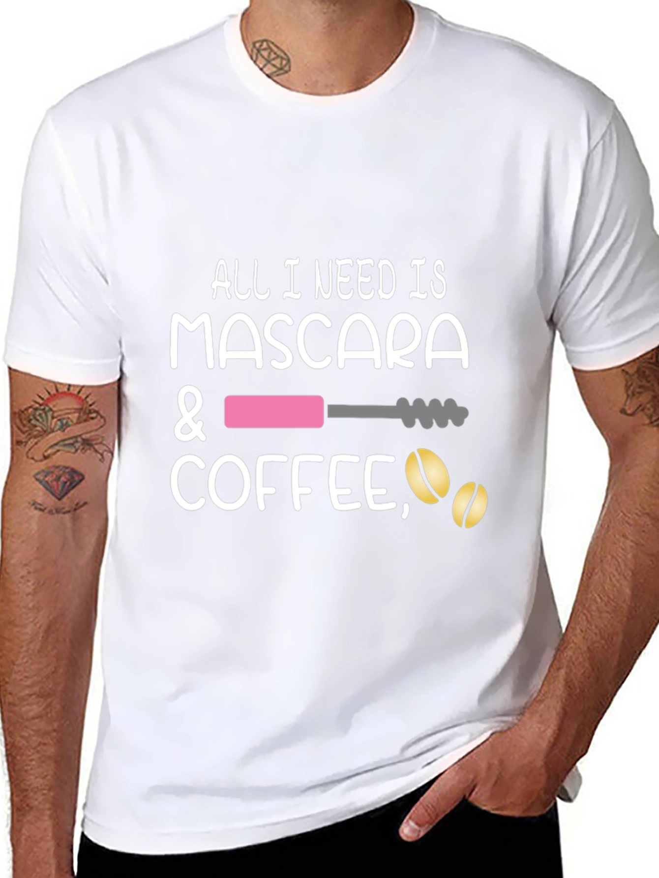 Mascara & Coffee Graphic Tee - Stylish Casual Wear