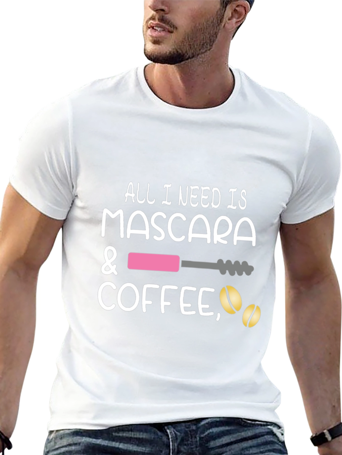 Mascara & Coffee Graphic Tee - Stylish Casual Wear