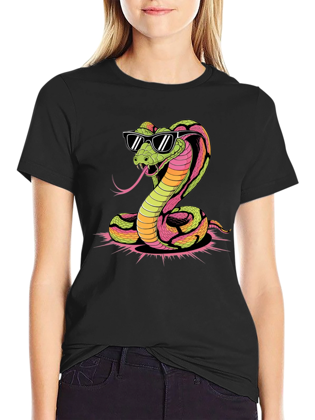 Cool Cobra Graphic Tee - Black