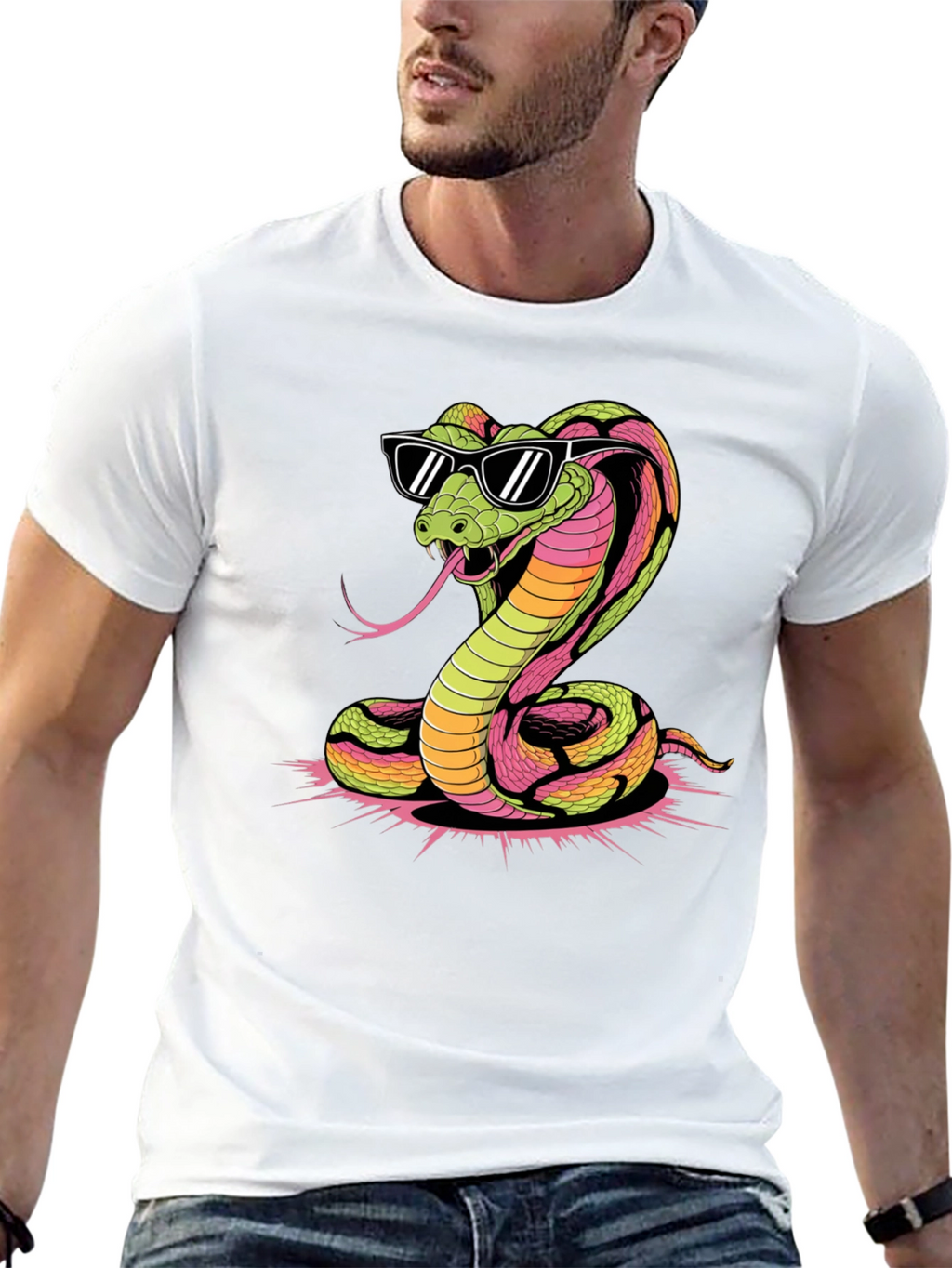 Cool Cobra Graphic Tee - Black