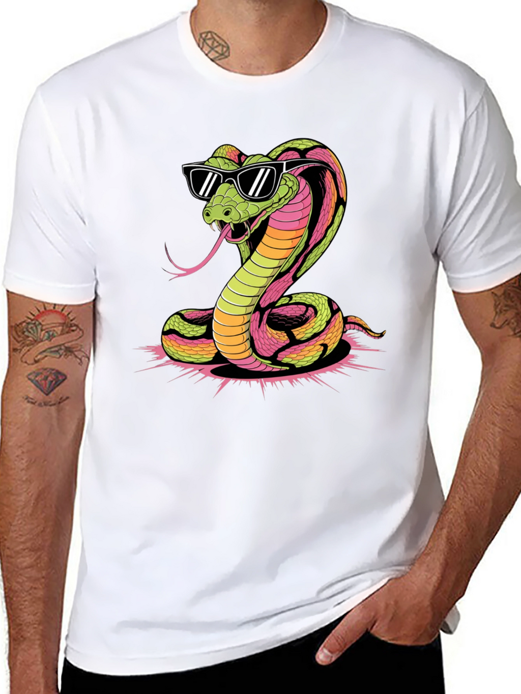 Cool Cobra Graphic Tee - Black