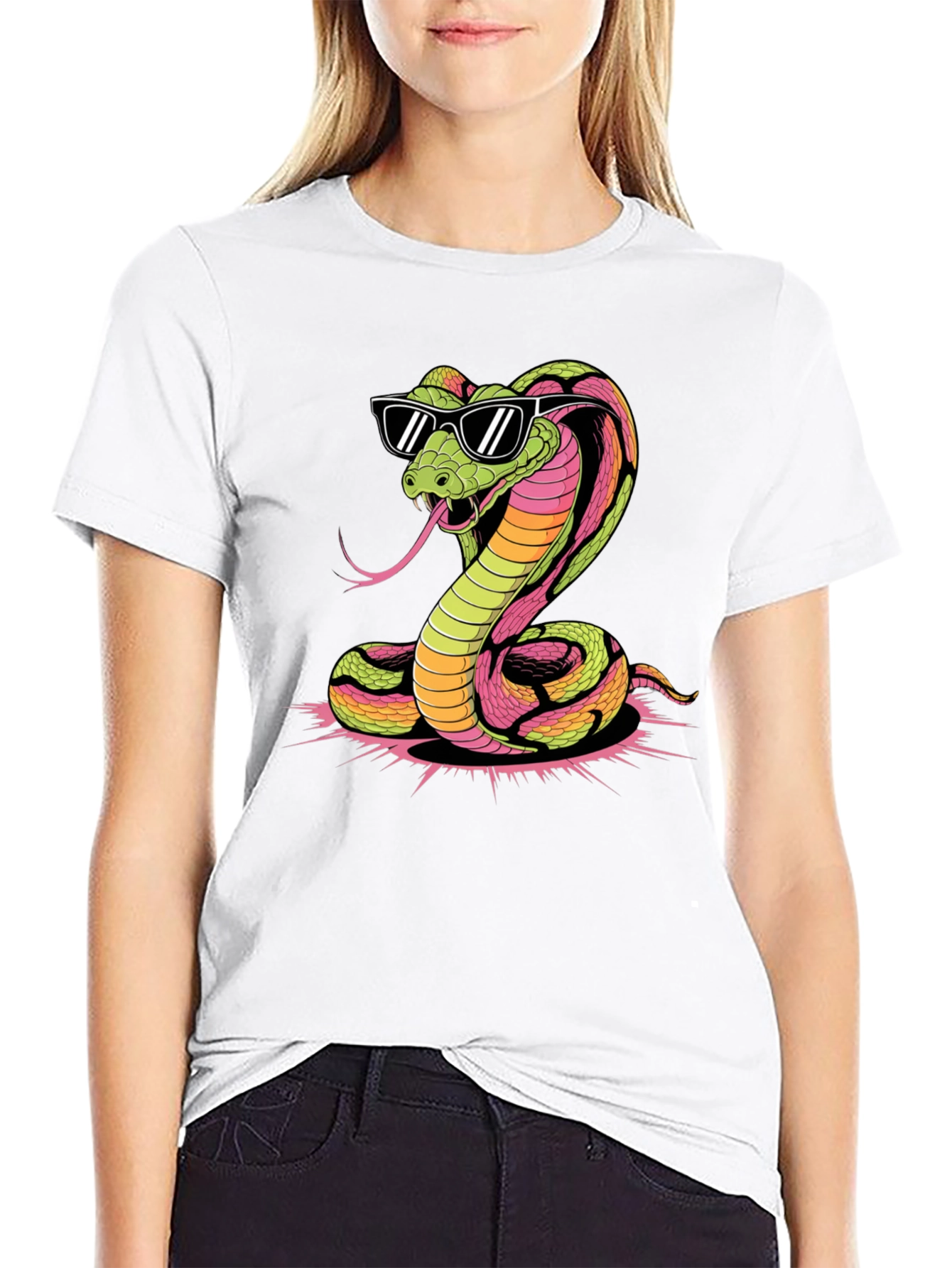 Cool Cobra Graphic Tee - Black