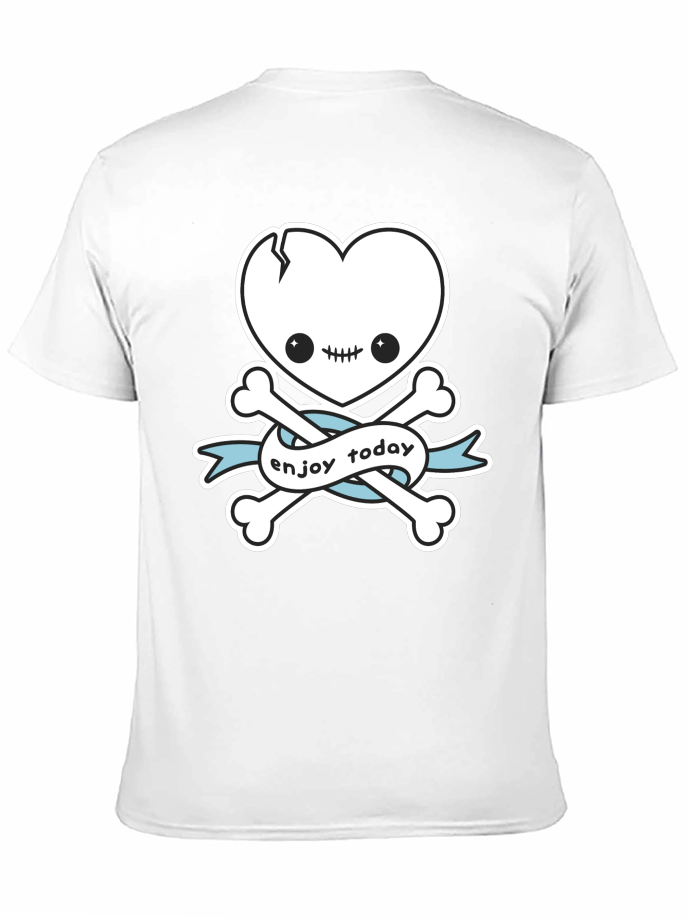 Enjoy Today Heart Skull & Crossbones Graphic T-Shirt