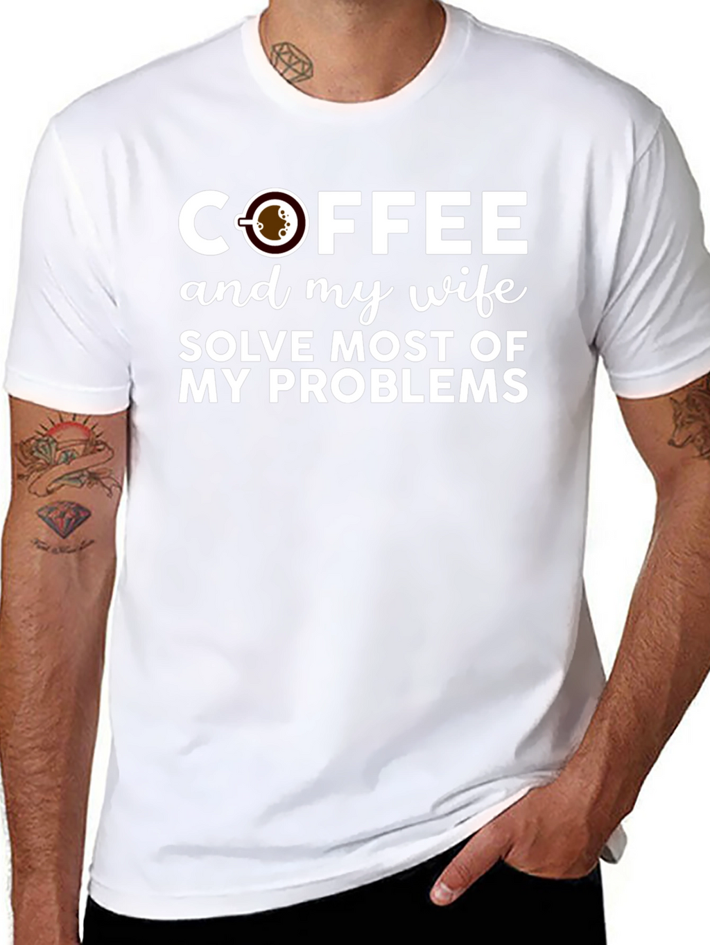 Coffee and My Wife Solve Problems T-Shirt