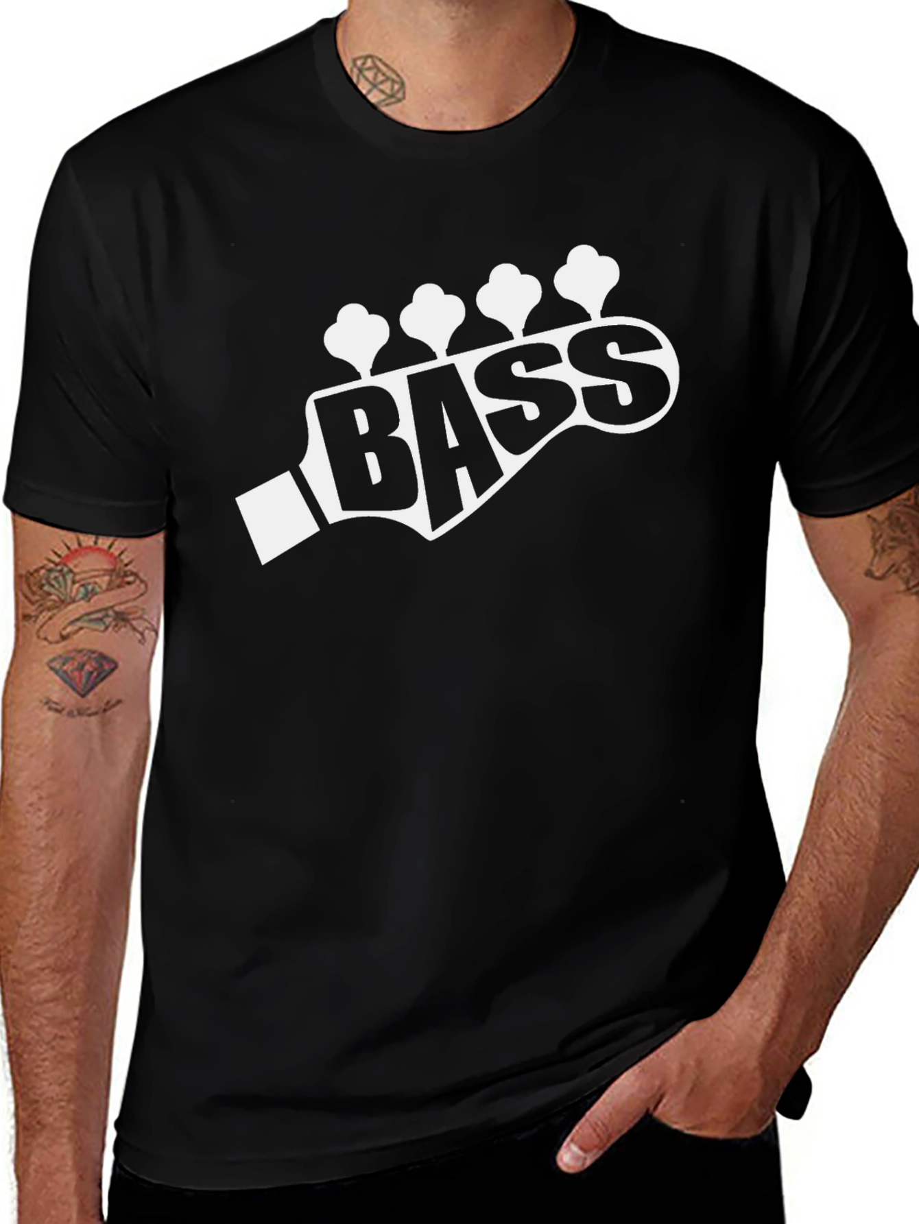 Bass Guitar Headstock T-Shirt - Music Lover Tee