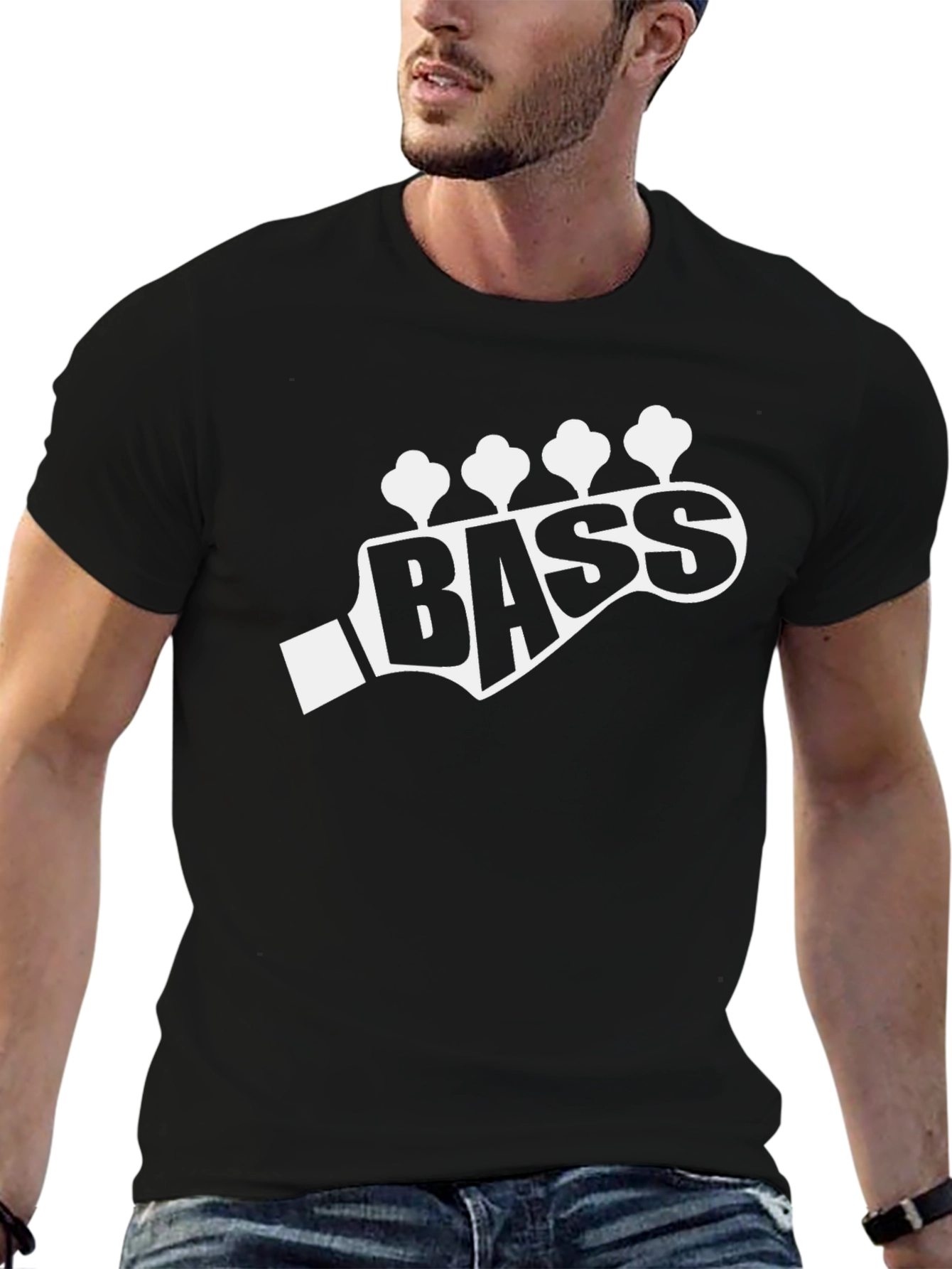 Bass Guitar Headstock T-Shirt - Music Lover Tee