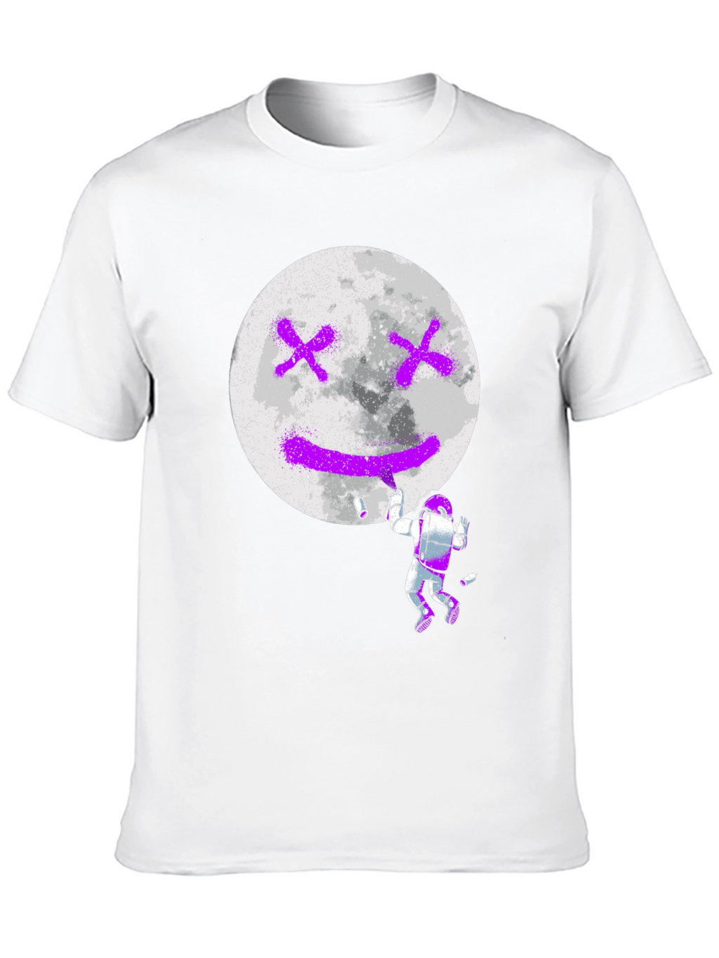 Astronaut Moon Graffiti Black T-Shirt