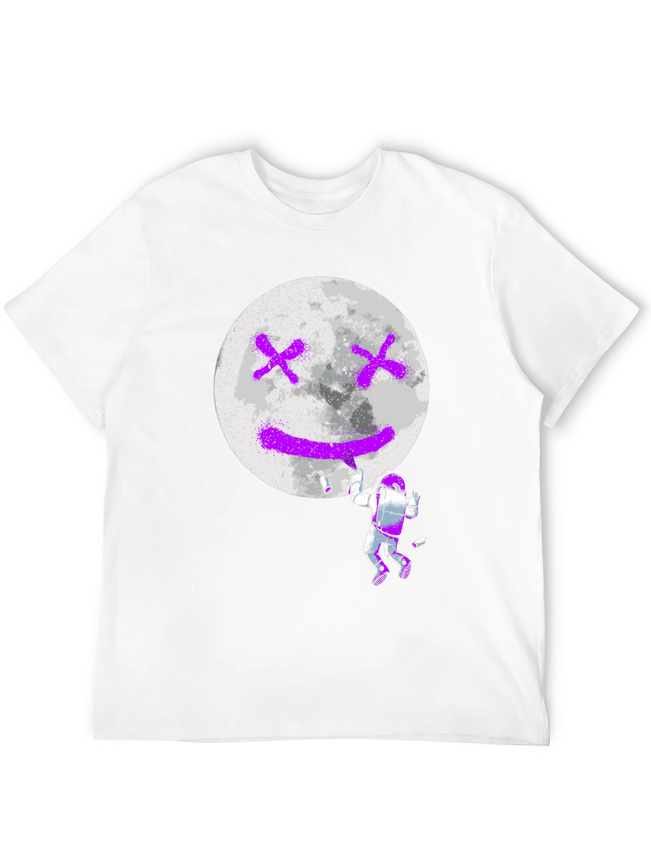 Astronaut Moon Graffiti Black T-Shirt