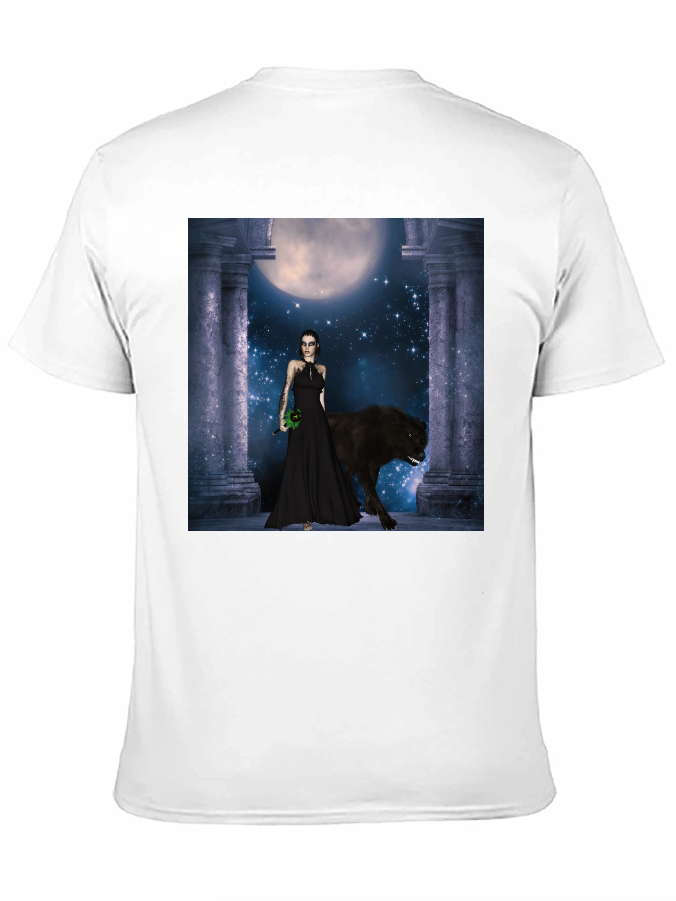 Wolf Moon Goddess Black T-Shirt