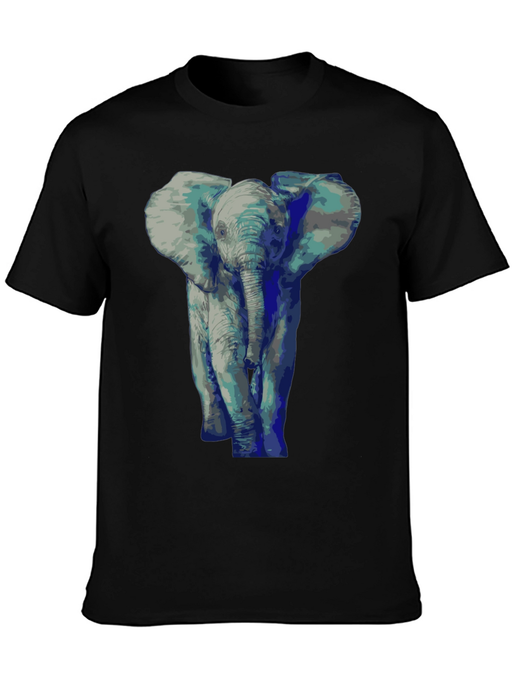 Elephant Graphic Tee - Black Cotton T-Shirt