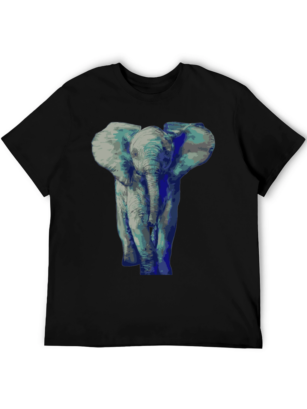 Elephant Graphic Tee - Black Cotton T-Shirt