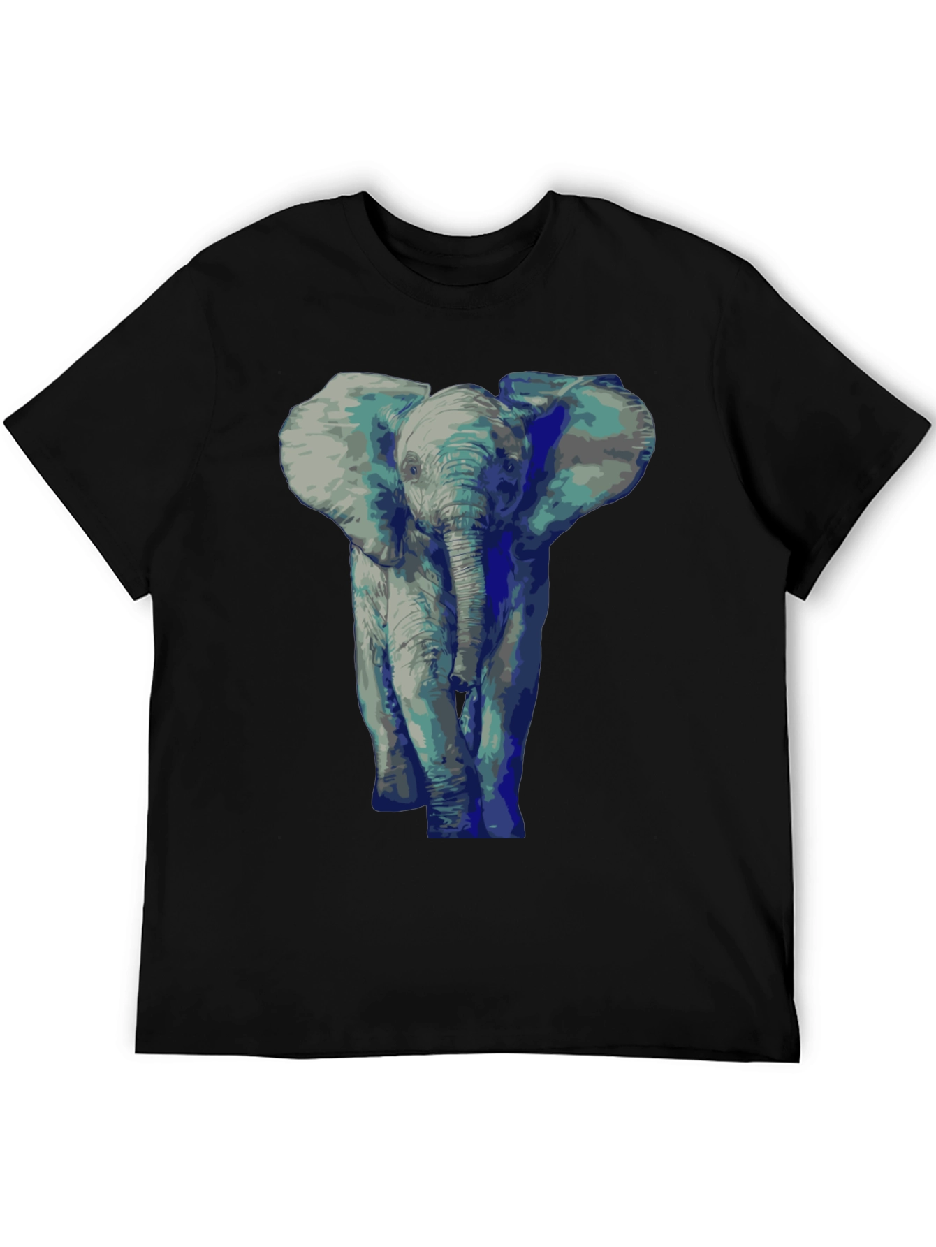 Elephant Graphic Tee - Black Cotton T-Shirt
