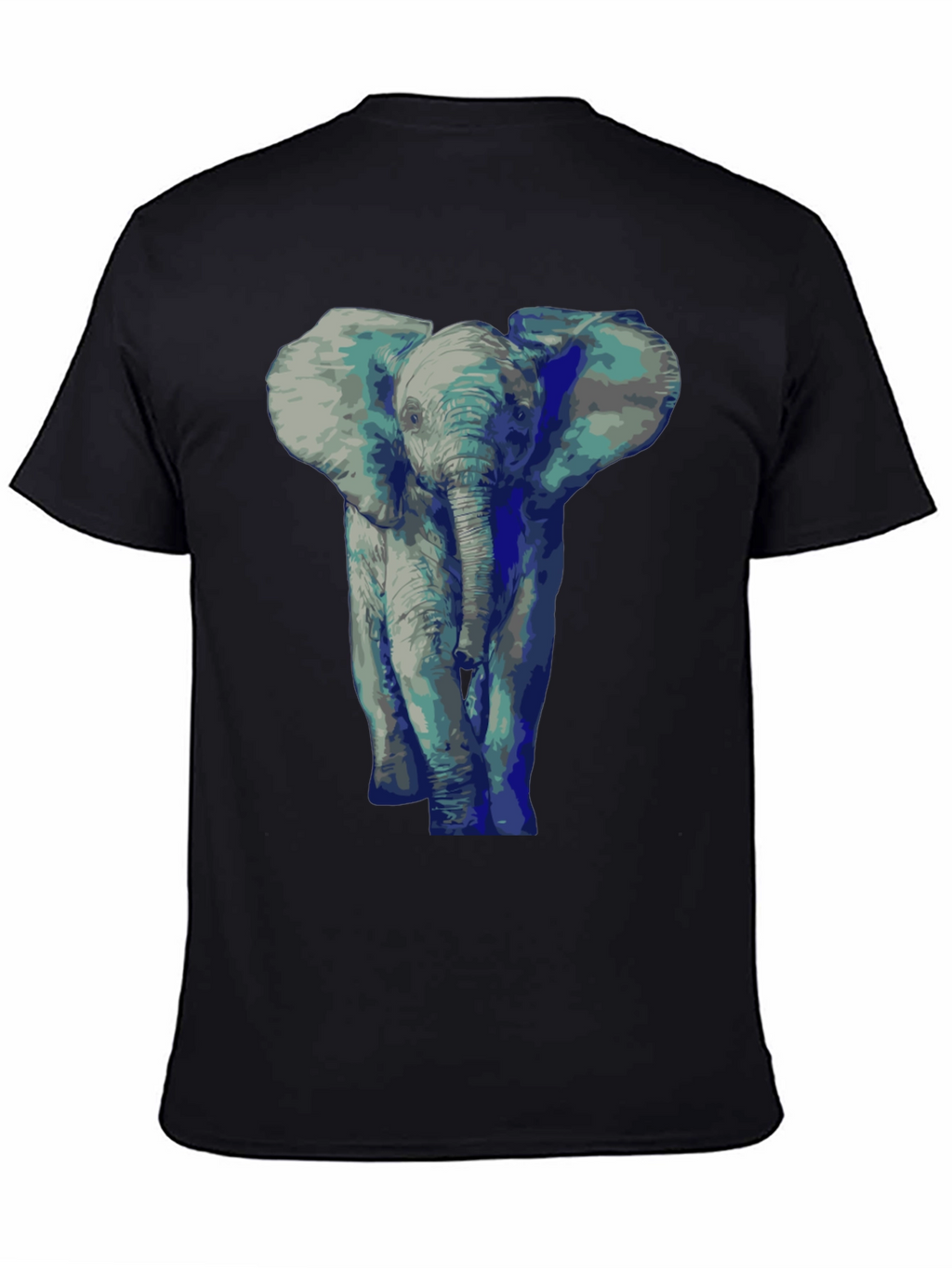 Elephant Graphic Tee - Black Cotton T-Shirt