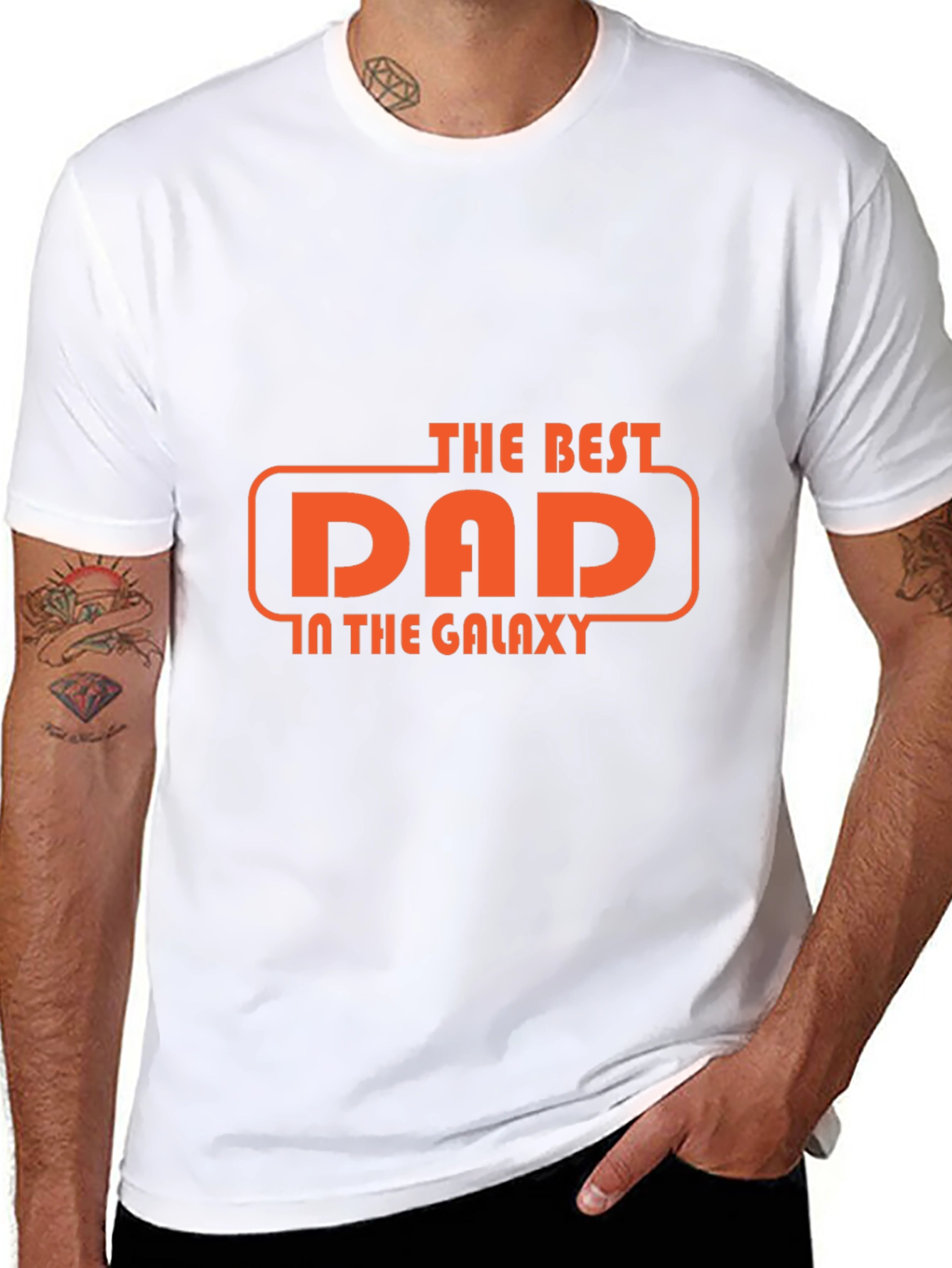Best Dad in the Galaxy Graphic T-Shirt - Black