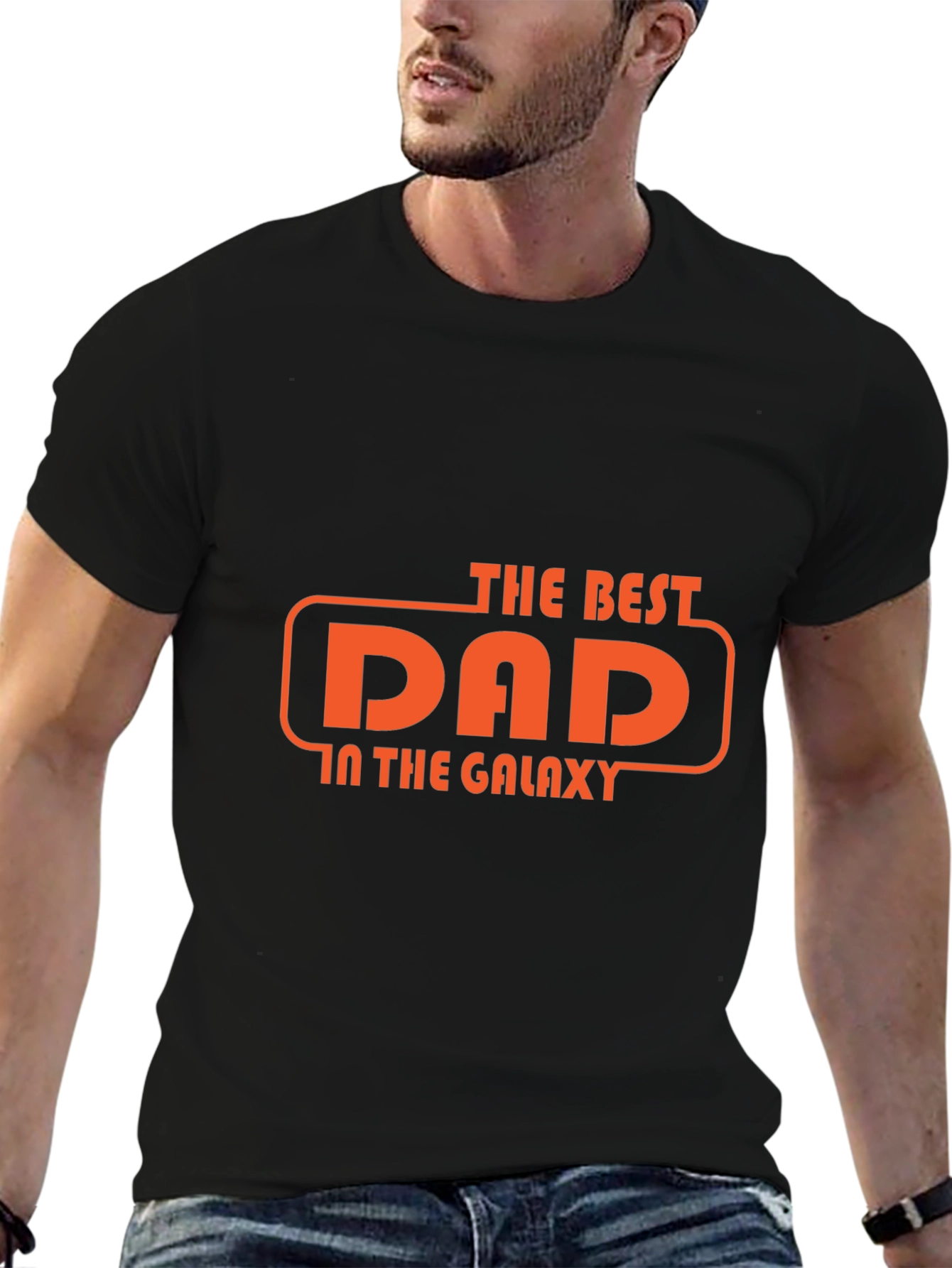Best Dad in the Galaxy Graphic T-Shirt - Black