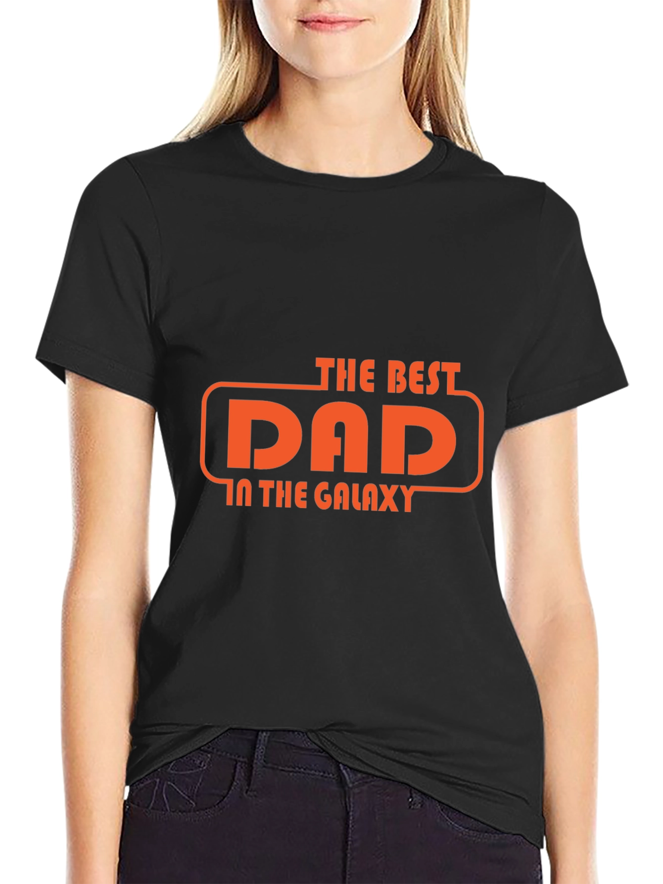 Best Dad in the Galaxy Graphic T-Shirt - Black