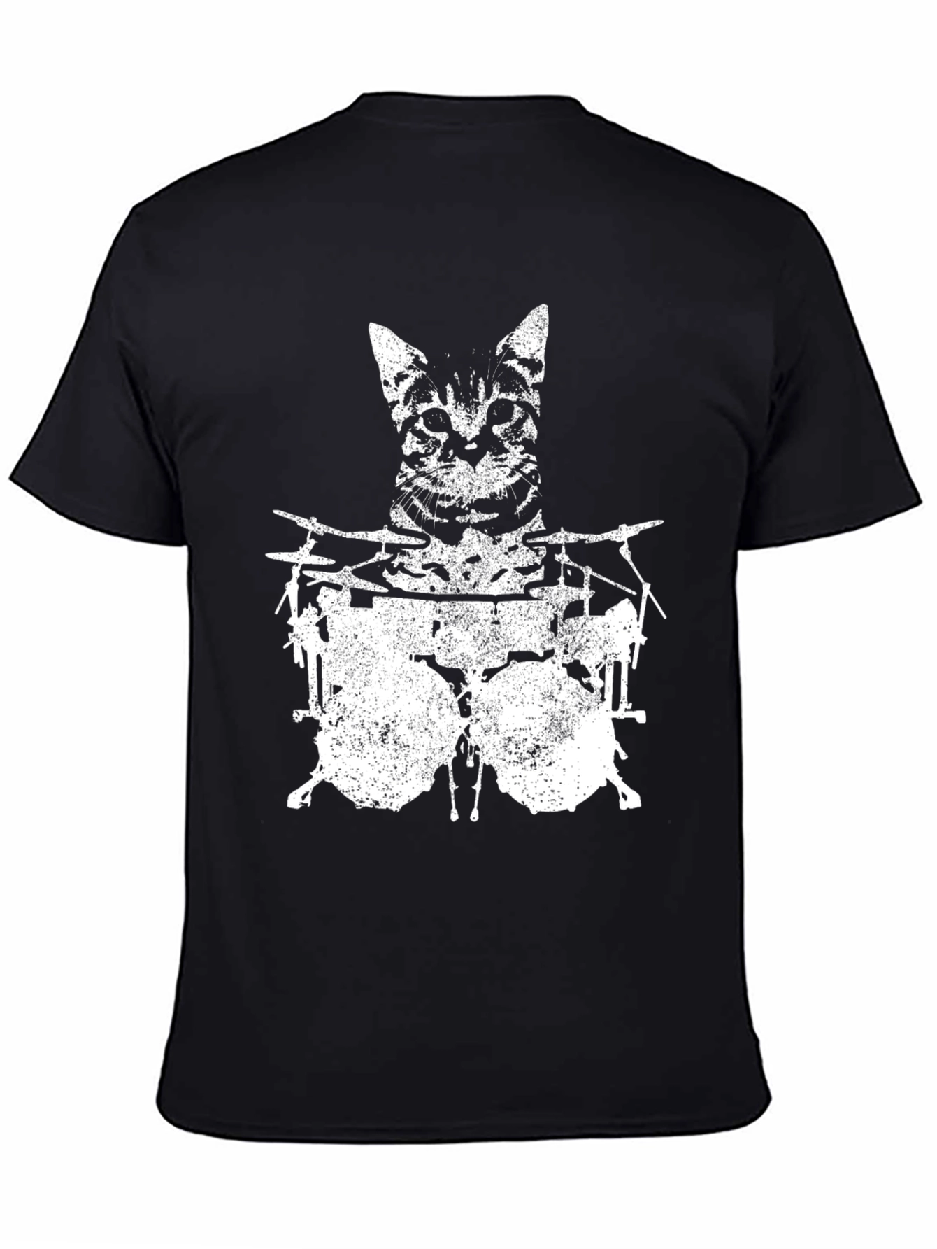 Cat Drummer Graphic T-Shirt