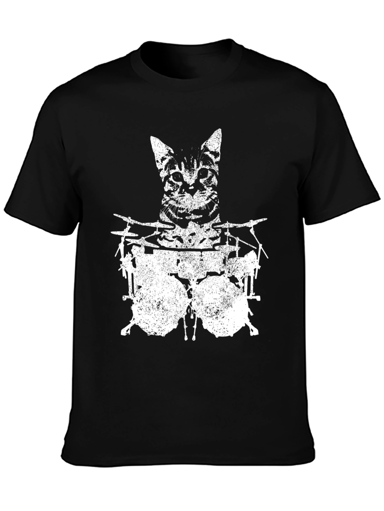Cat Drummer Graphic T-Shirt