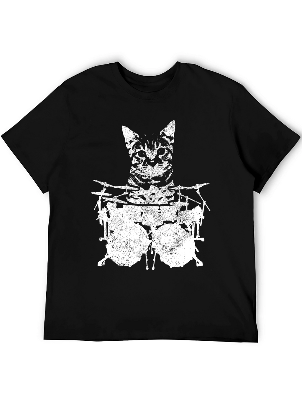 Cat Drummer Graphic T-Shirt