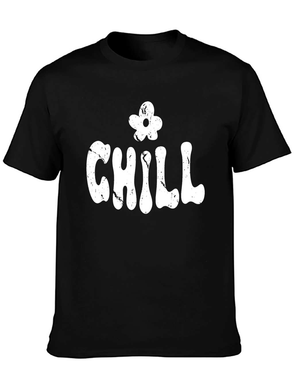 Chill Graphic Print Black T-Shirt