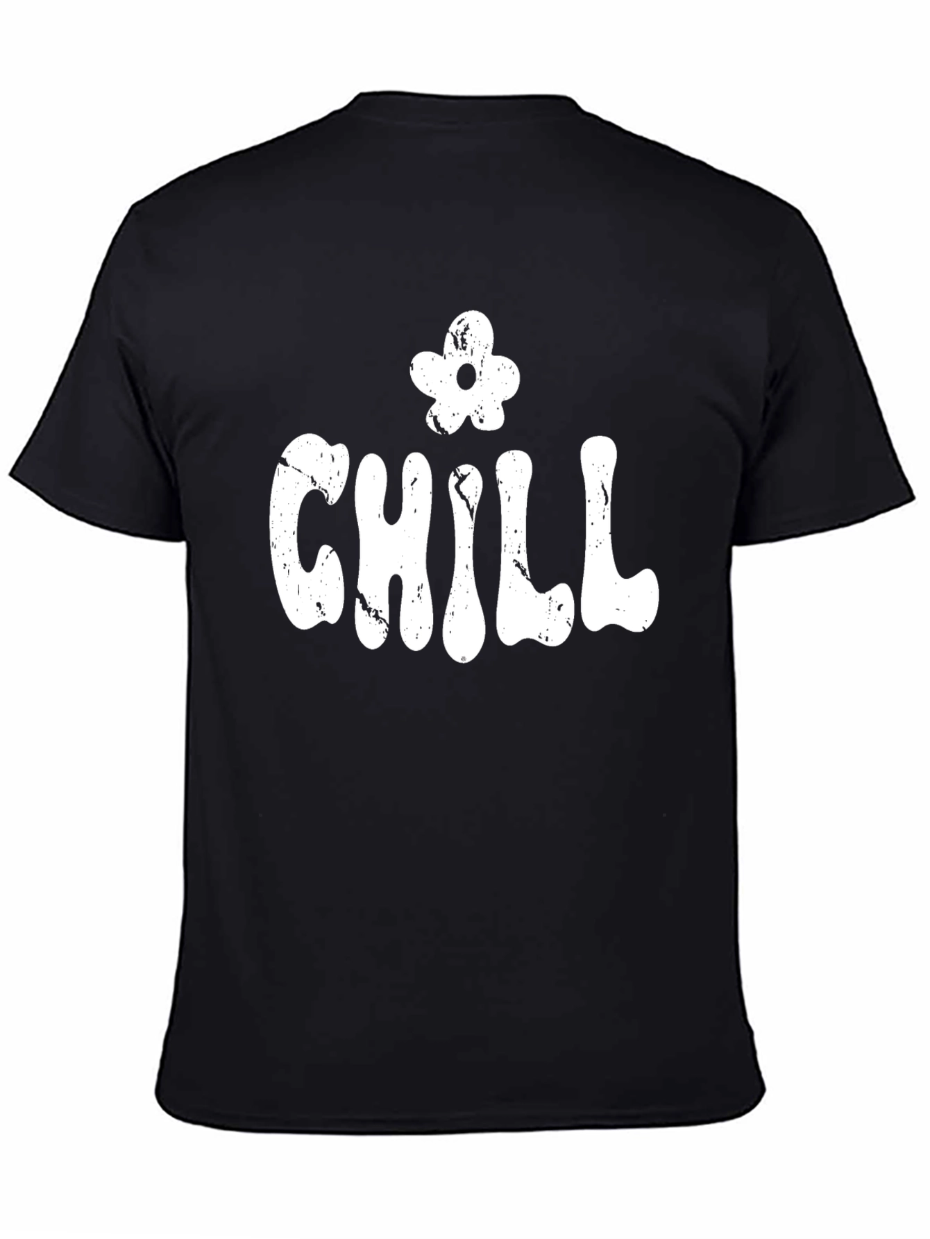 Chill Graphic Print Black T-Shirt