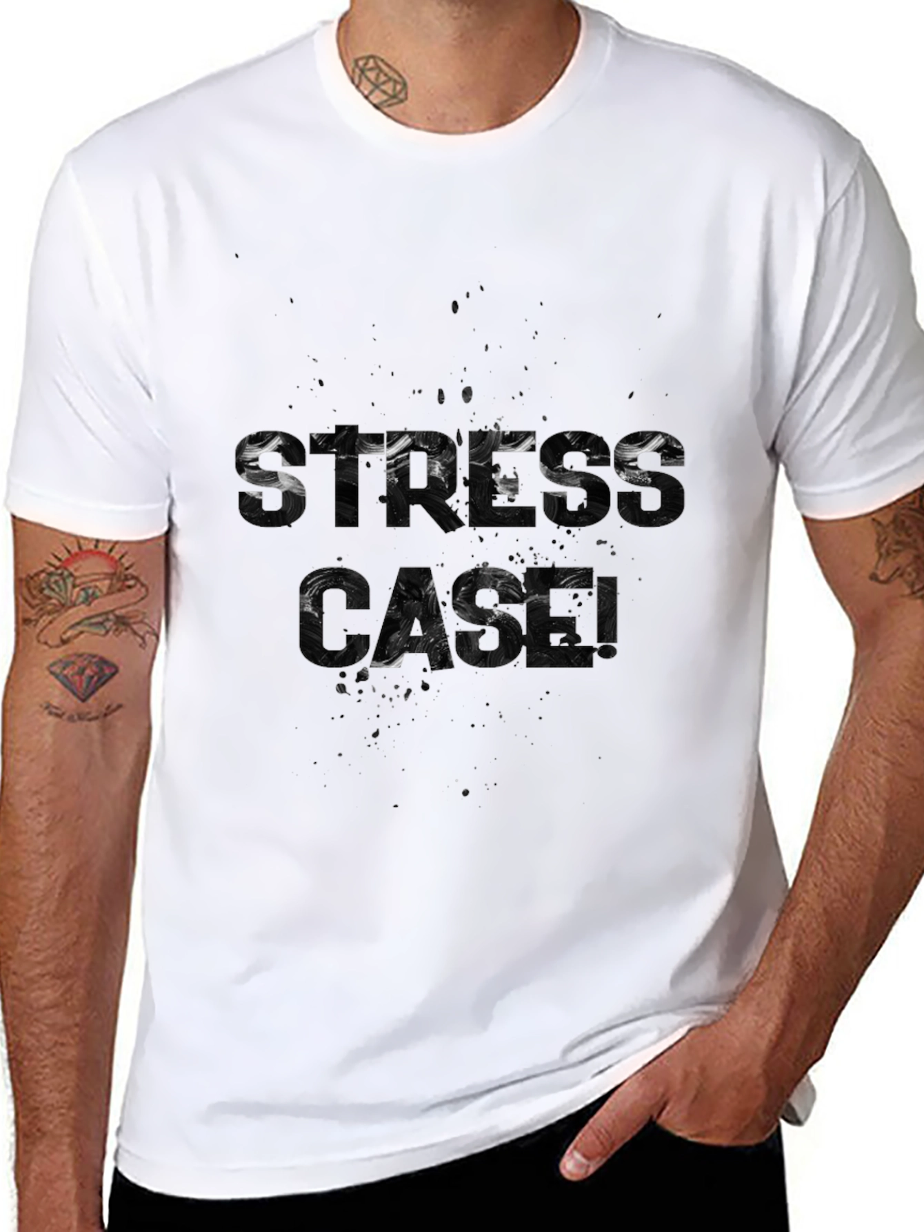 Stress Gang Graphic T-Shirt - Stylish Black Tee