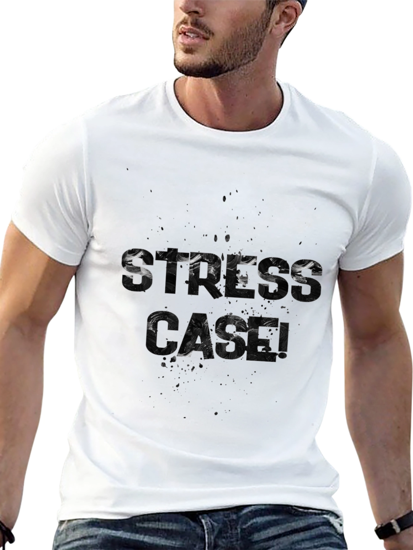 Stress Gang Graphic T-Shirt - Stylish Black Tee