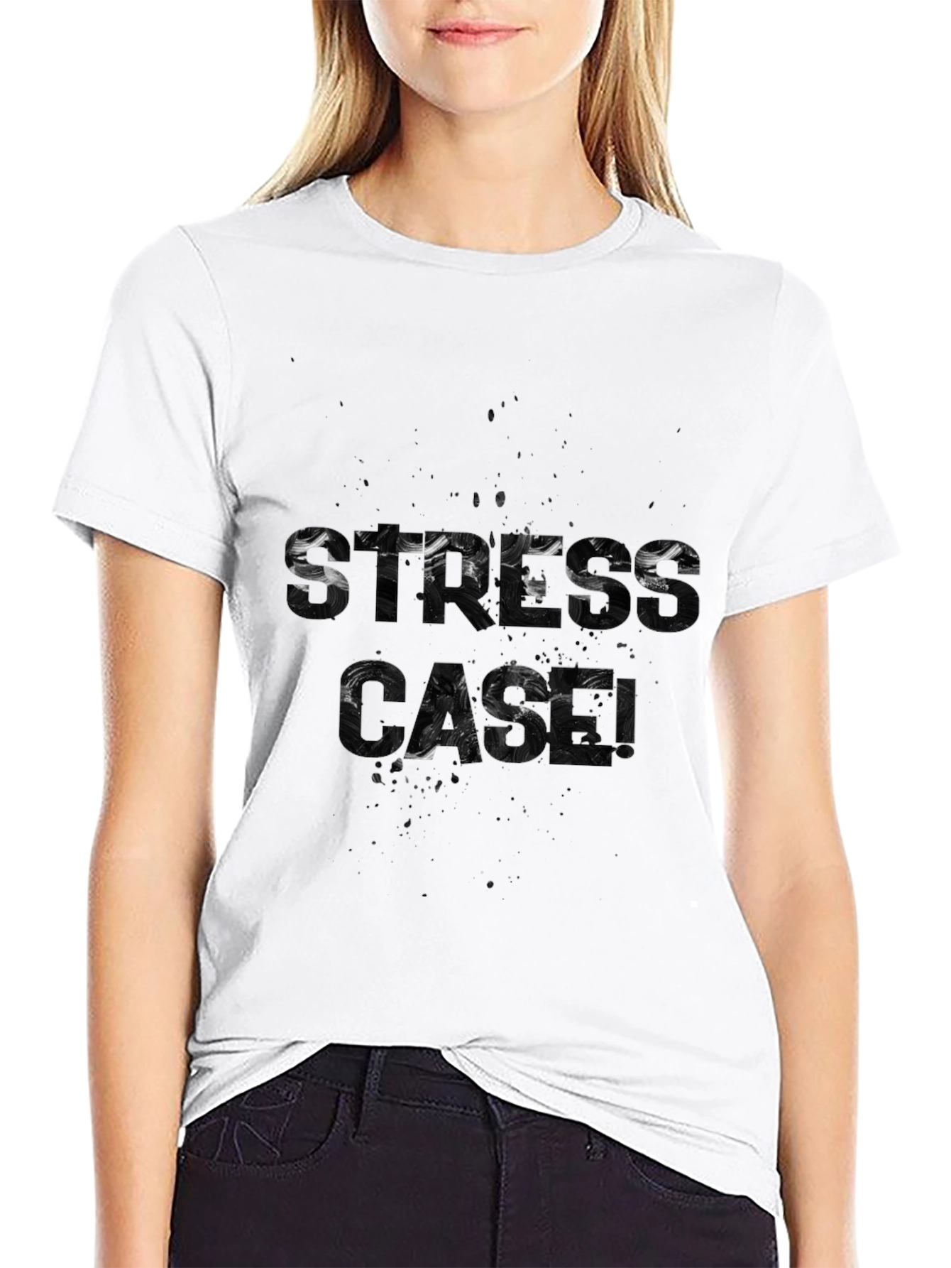 Stress Gang Graphic T-Shirt - Stylish Black Tee