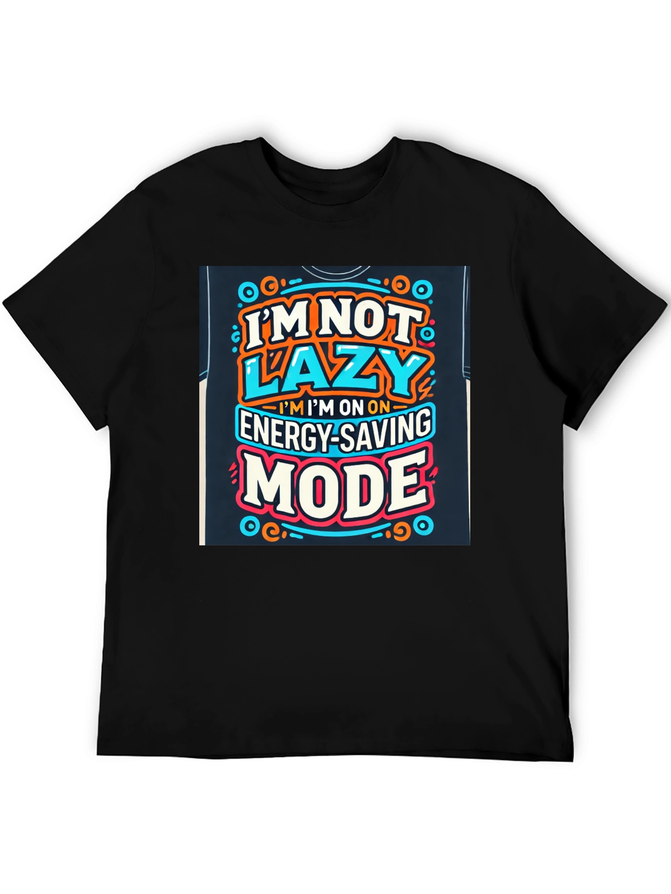 Energy Saving Mode Graphic Tee - Lazy Humor T-Shirt
