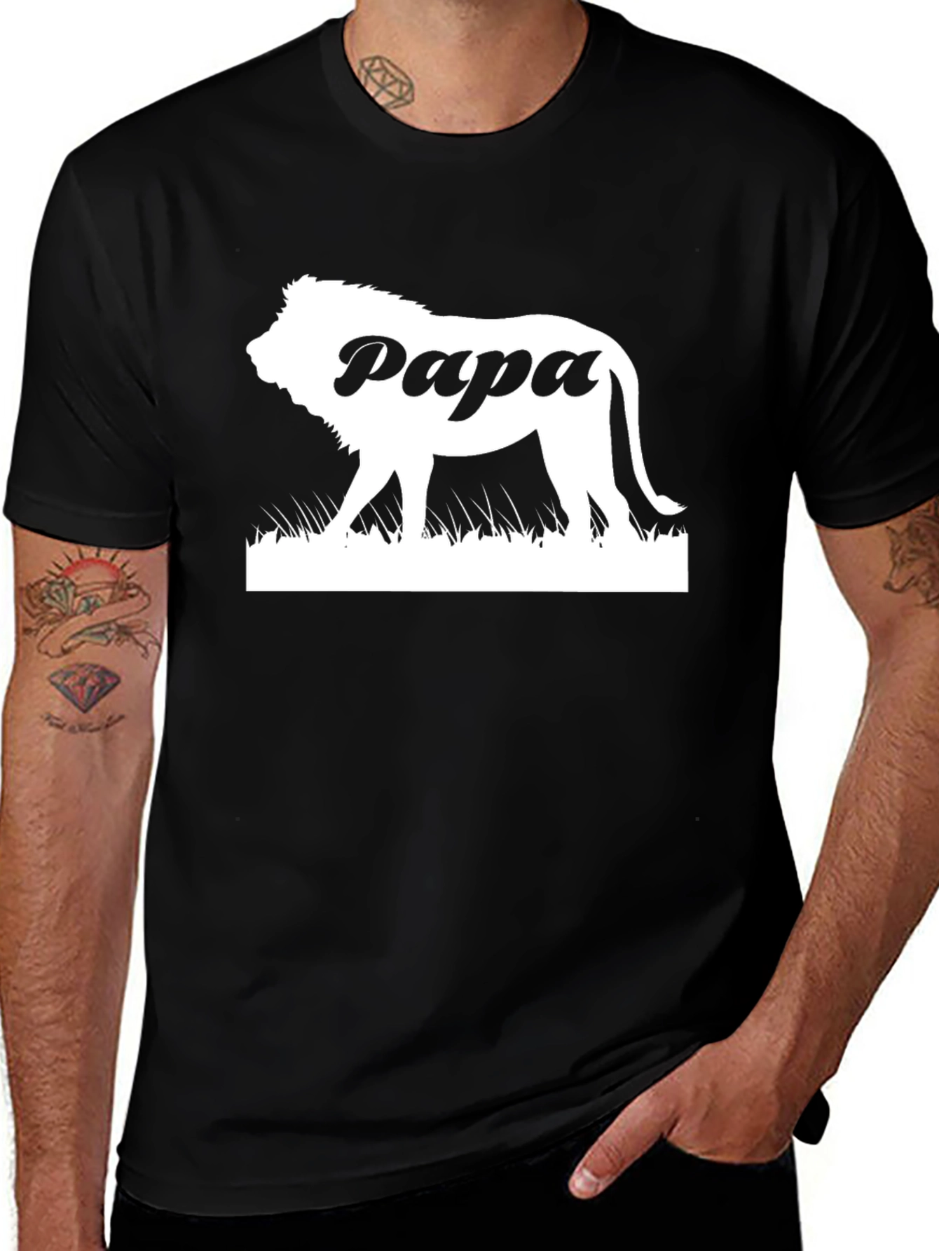 Papa Lion Graphic Tee - Dad Gift
