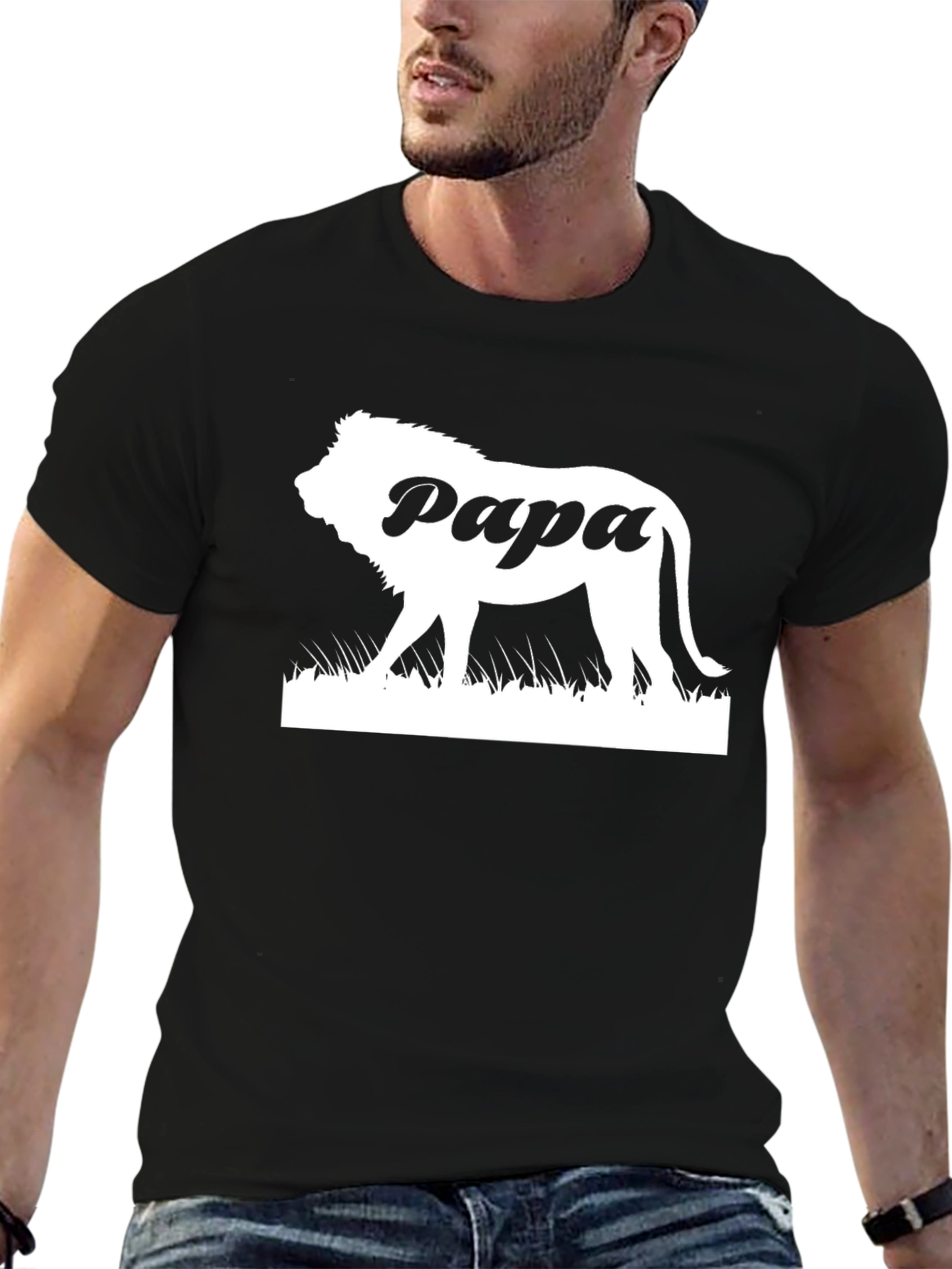Papa Lion Graphic Tee - Dad Gift
