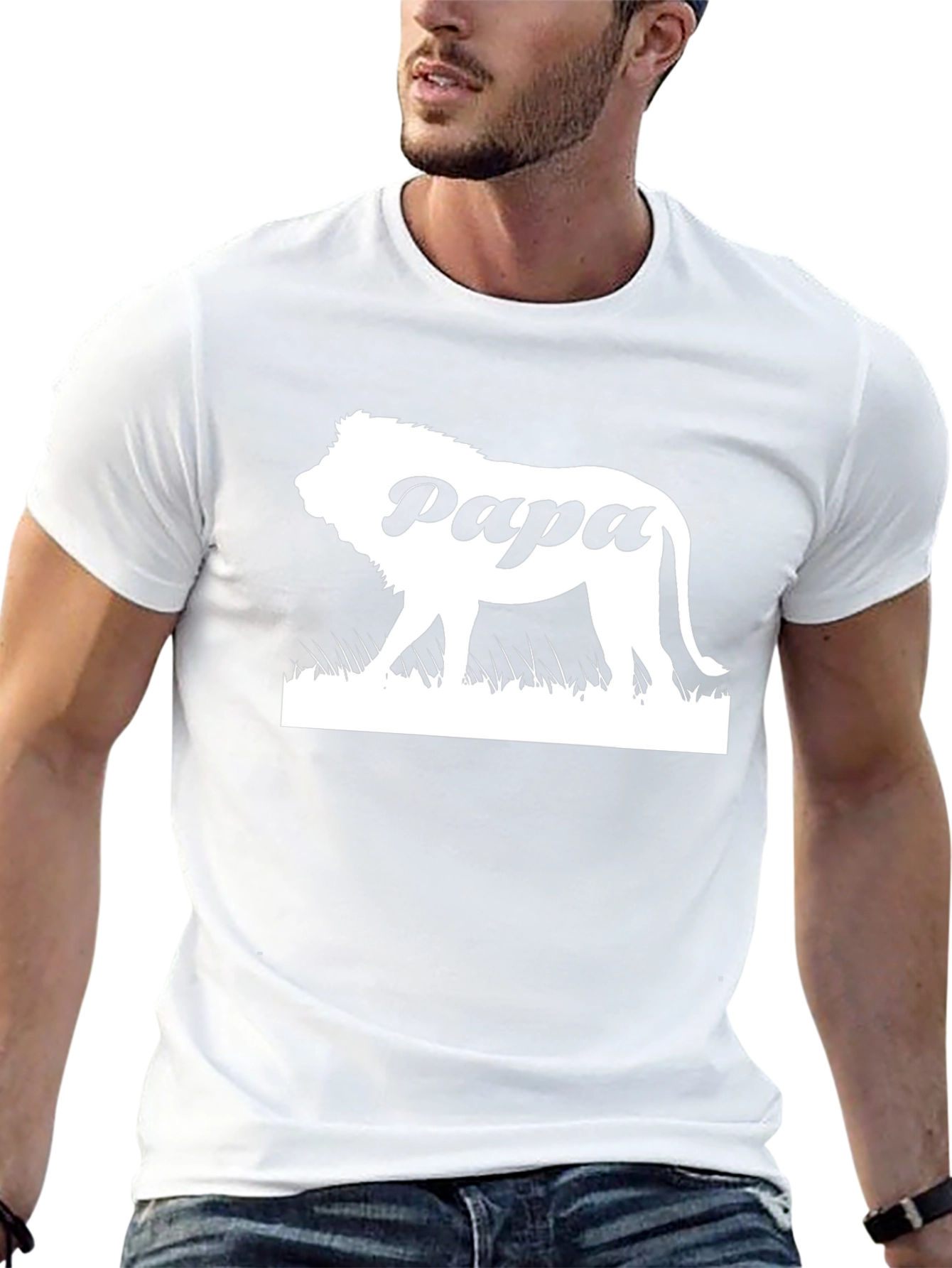 Papa Lion Graphic Tee - Dad Gift