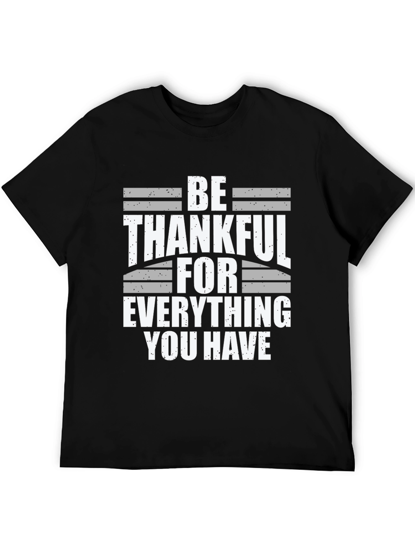 Be Thankful T-Shirt - Black Cotton Blend