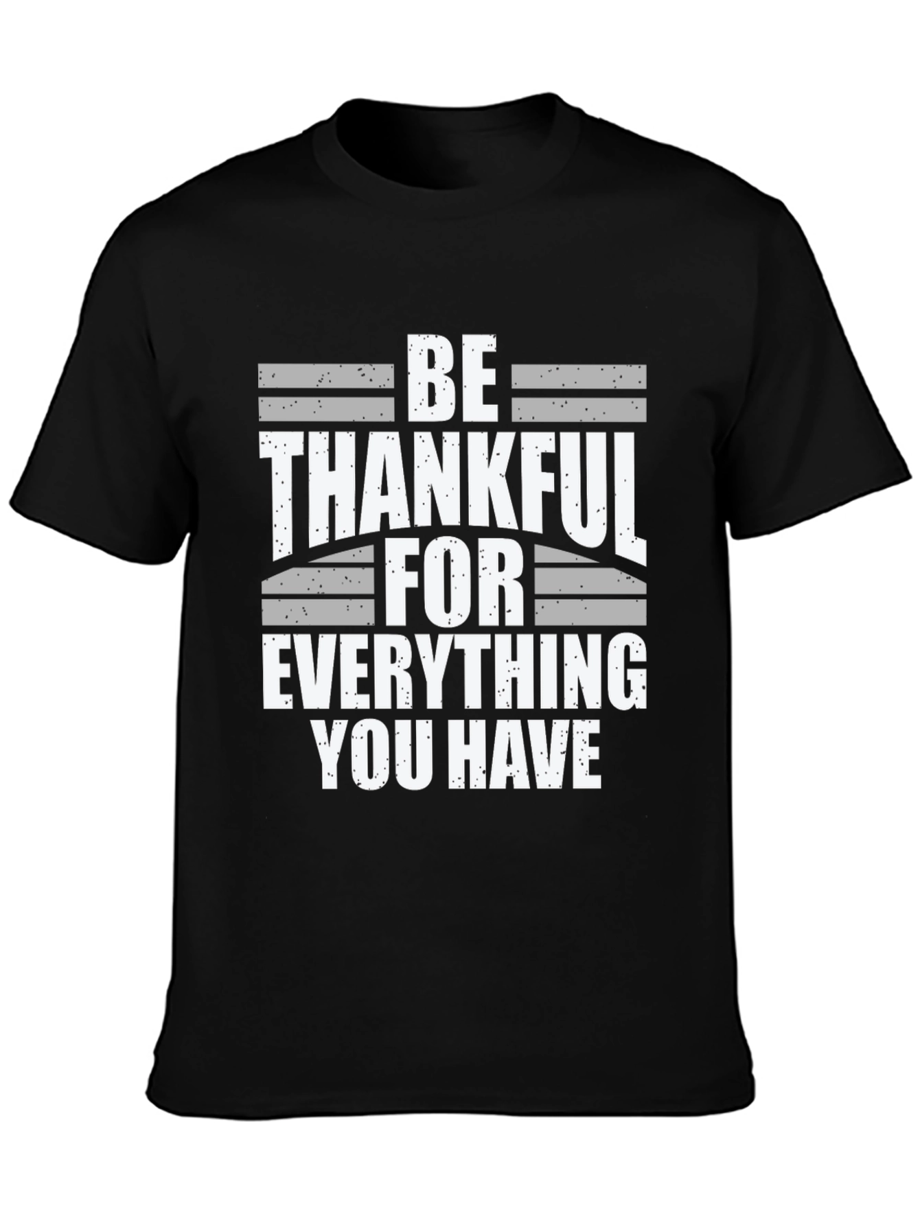 Be Thankful T-Shirt - Black Cotton Blend