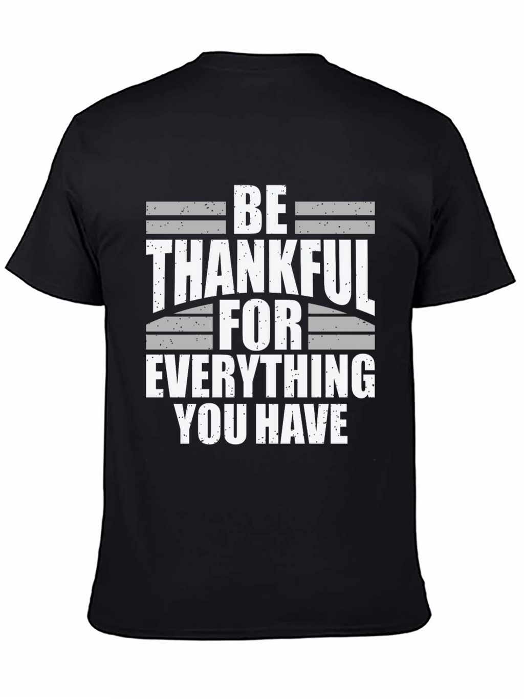 Be Thankful T-Shirt - Black Cotton Blend