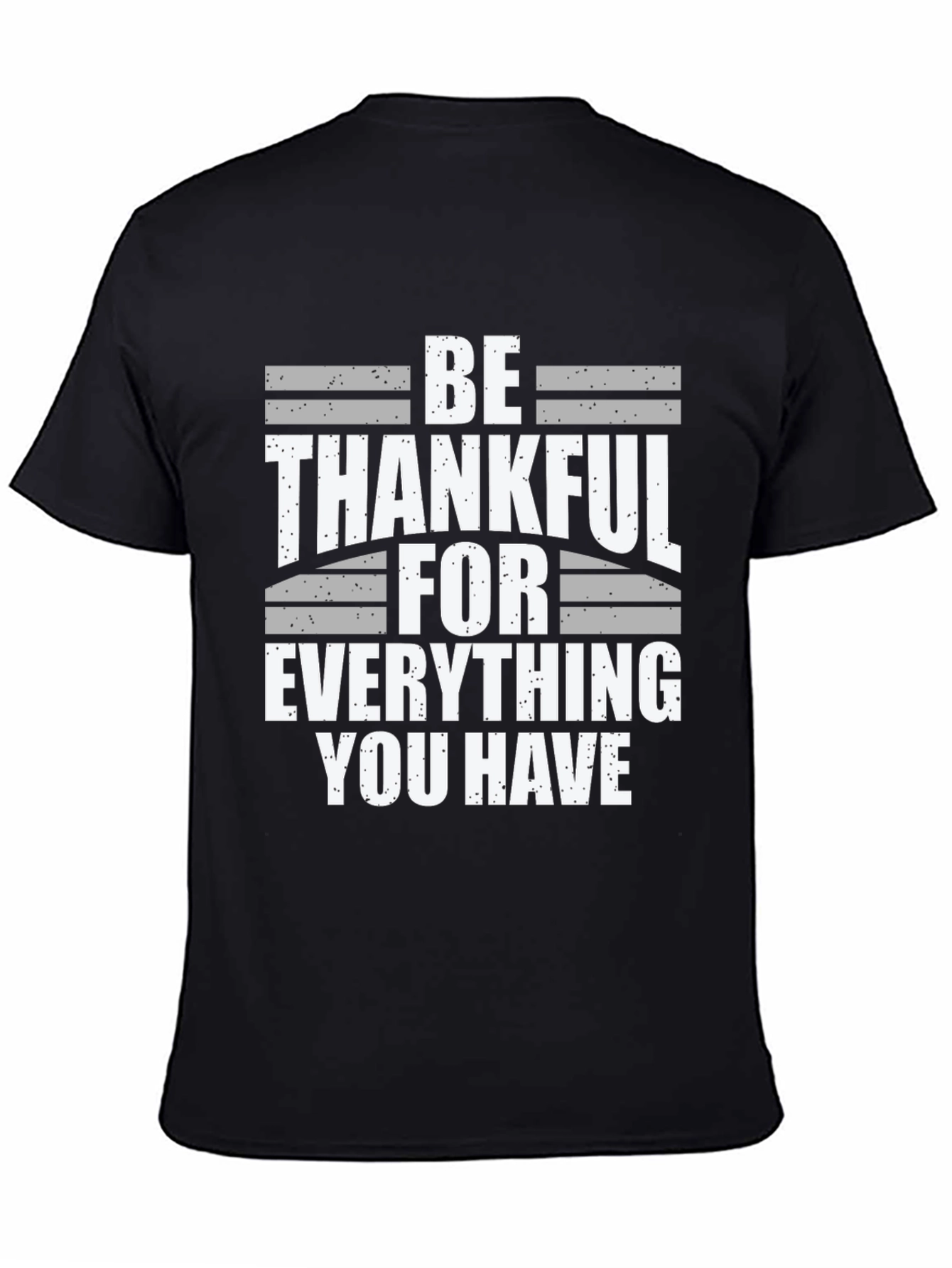 Be Thankful T-Shirt - Black Cotton Blend