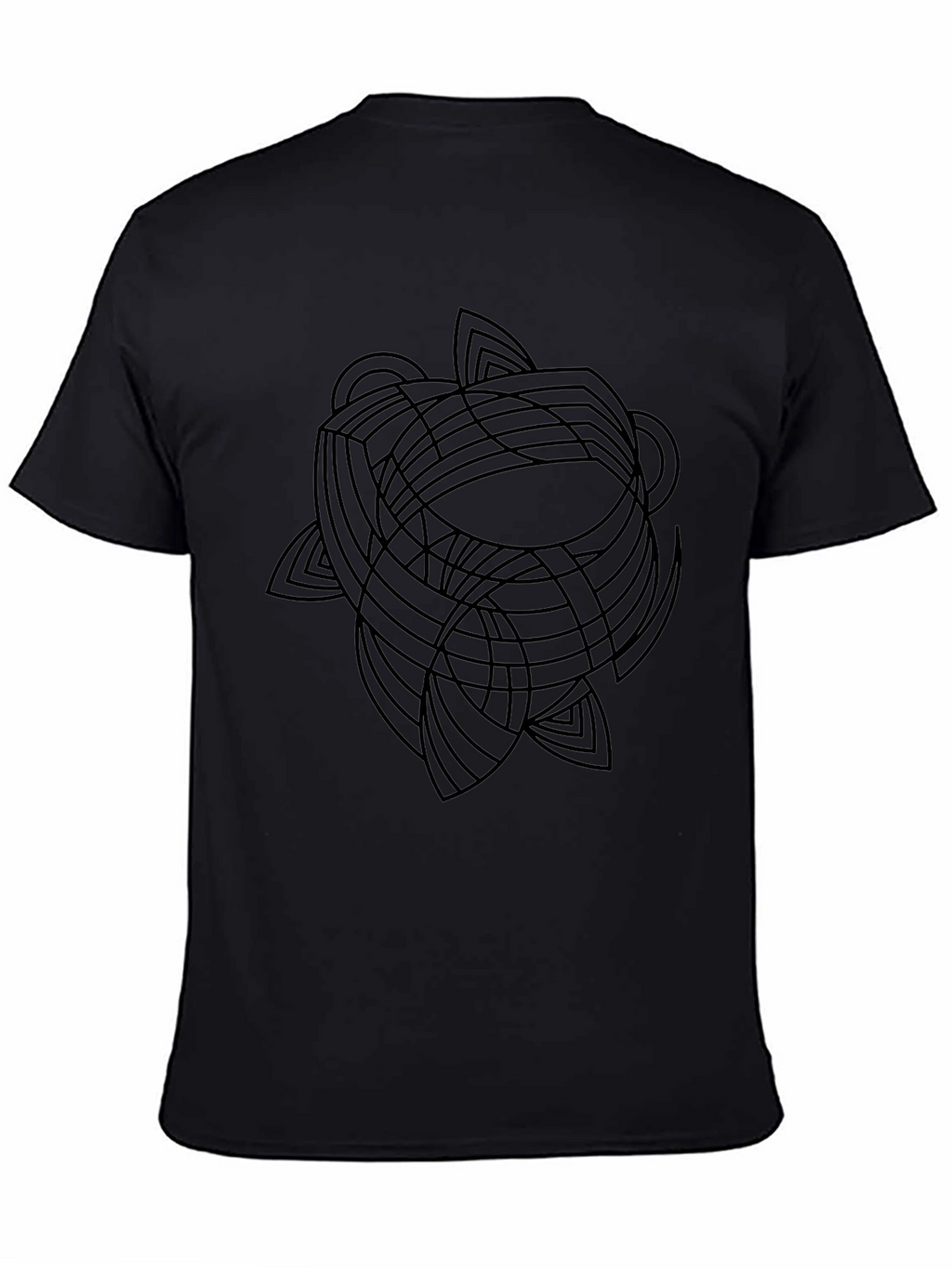 Abstract Geometric Graphic Tee - Black