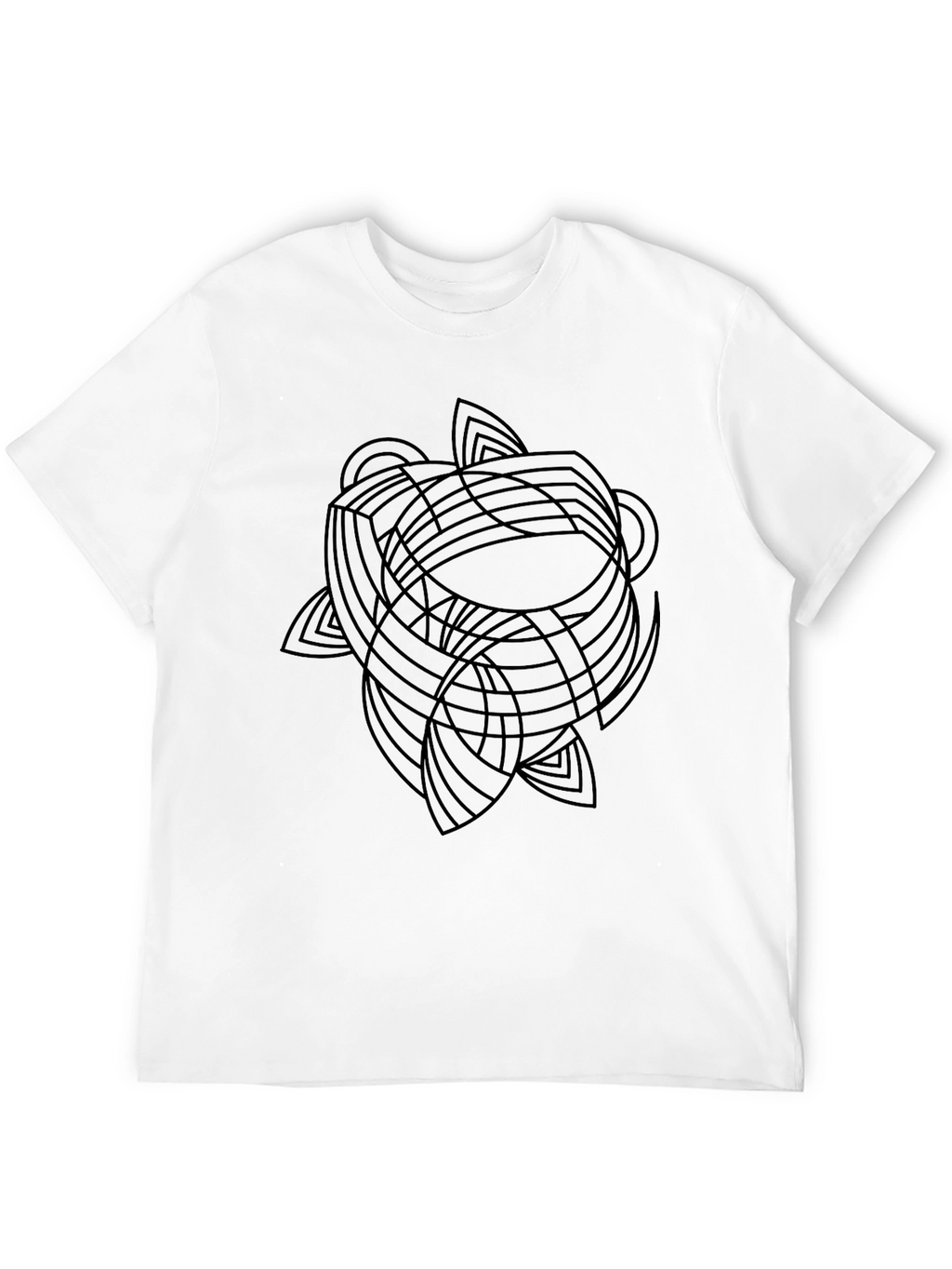Abstract Geometric Graphic Tee - Black